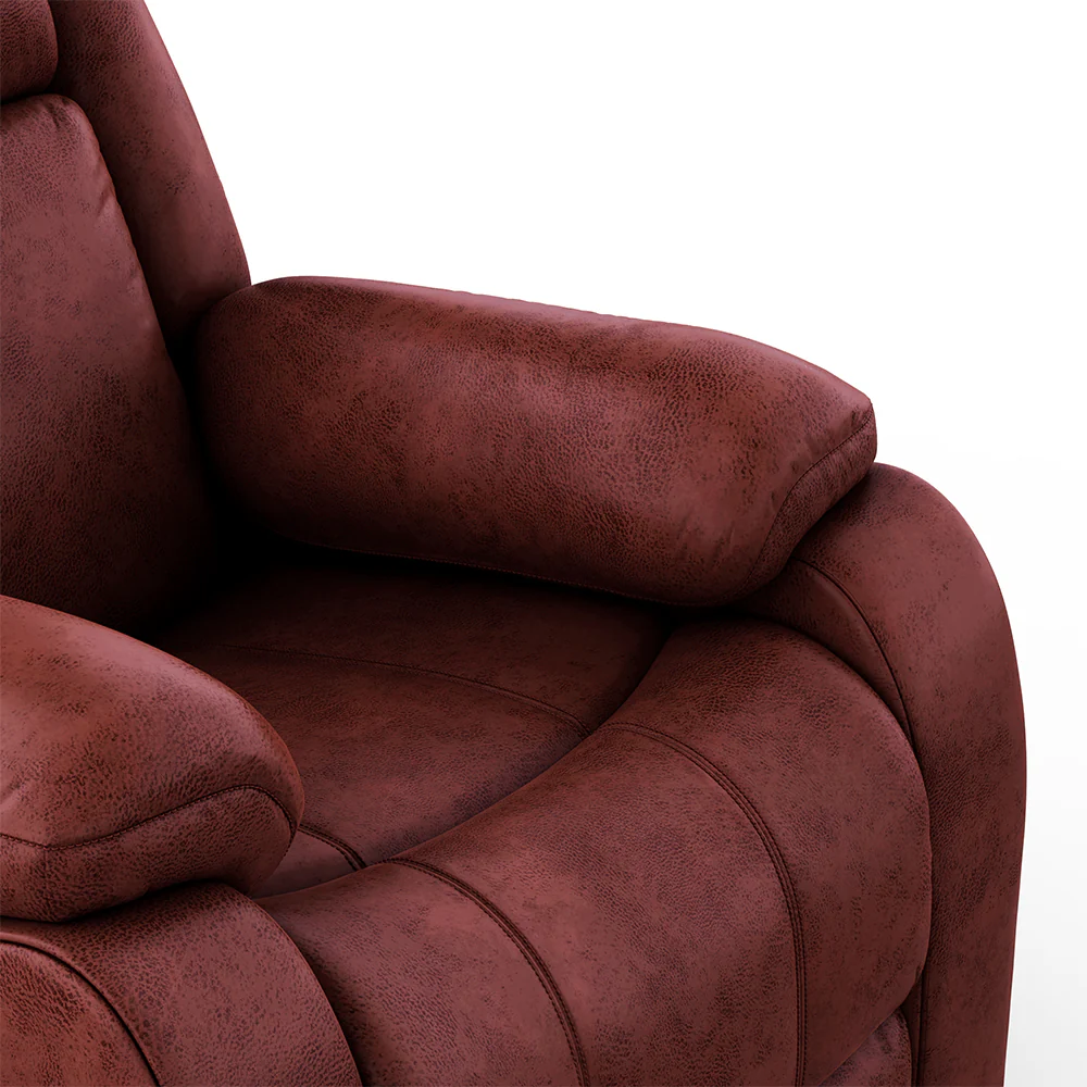 Avalon Crimson Red Suede Recliner - Image 10