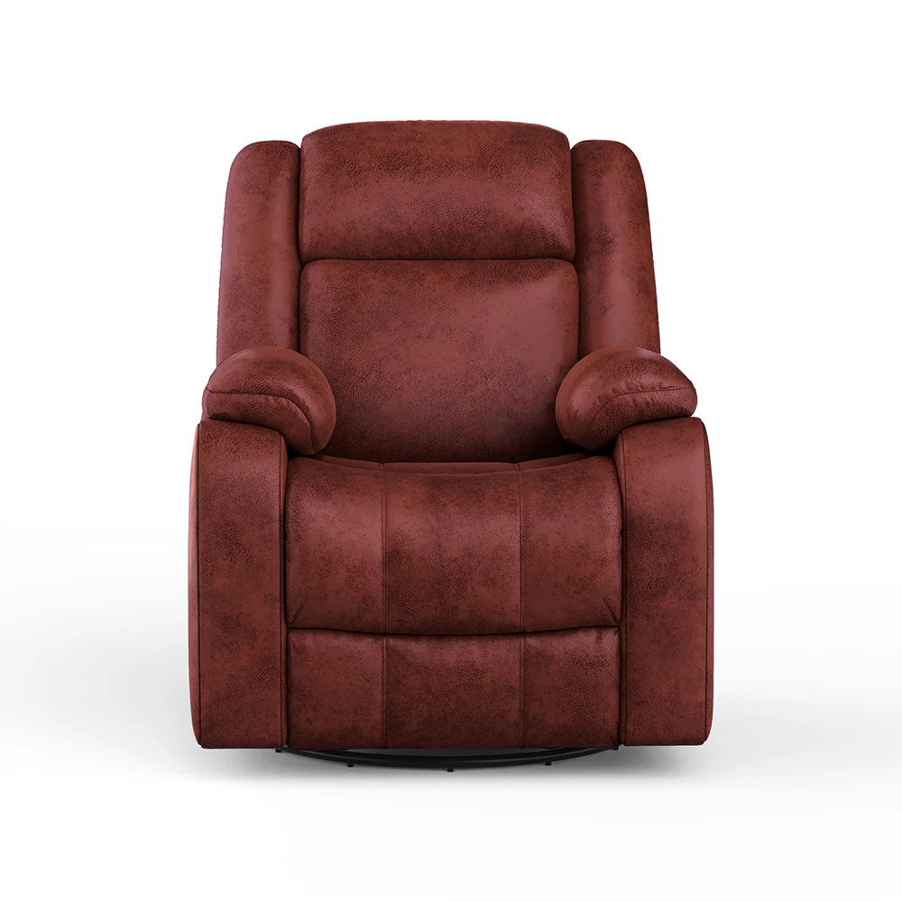 Avalon Crimson Red Suede Recliner - Image 3