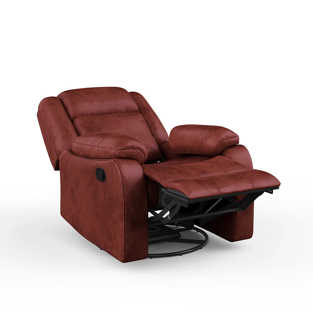 Avalon Crimson Red Suede Recliner - Image 7