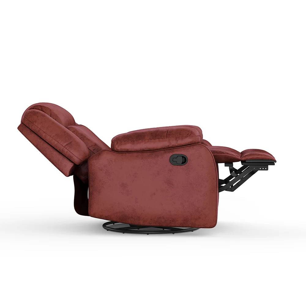 Avalon Crimson Red Suede Recliner - Image 8