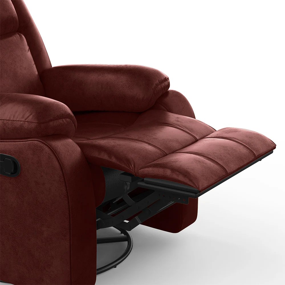 Avalon Crimson Red Suede Recliner - Image 9