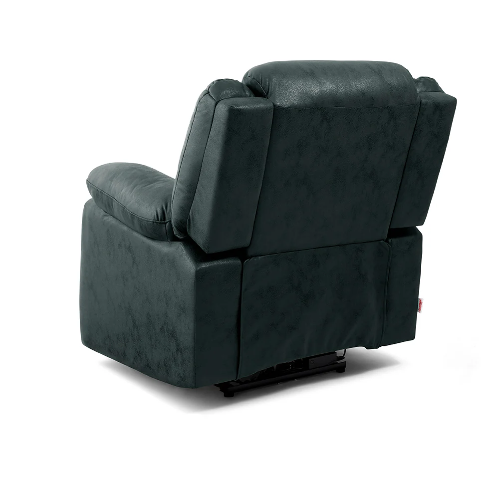 Avalon Motorized Electric Powered Midnight Blue Suede Recliner - Image 11