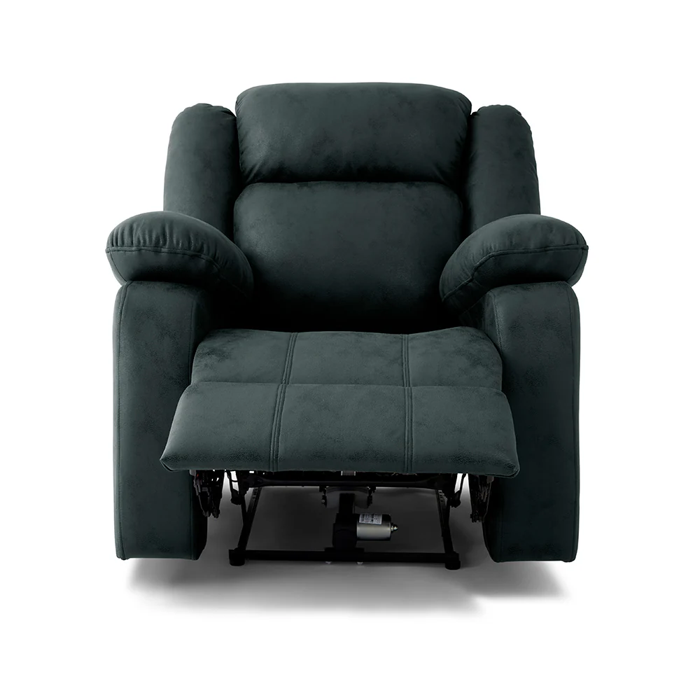 Avalon Motorized Electric Powered Midnight Blue Suede Recliner - Image 5