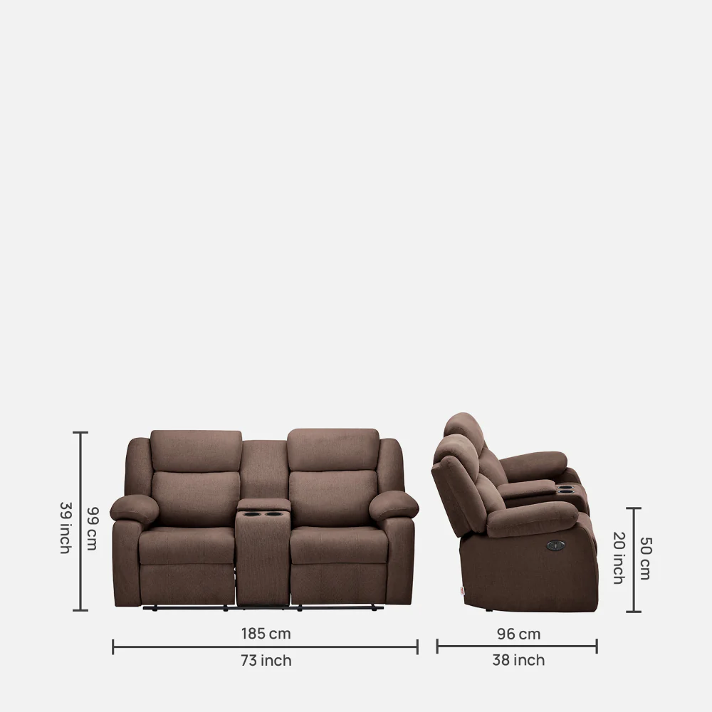 Avalon E Twin Motorized Saddle Brown Recliner - Image 6