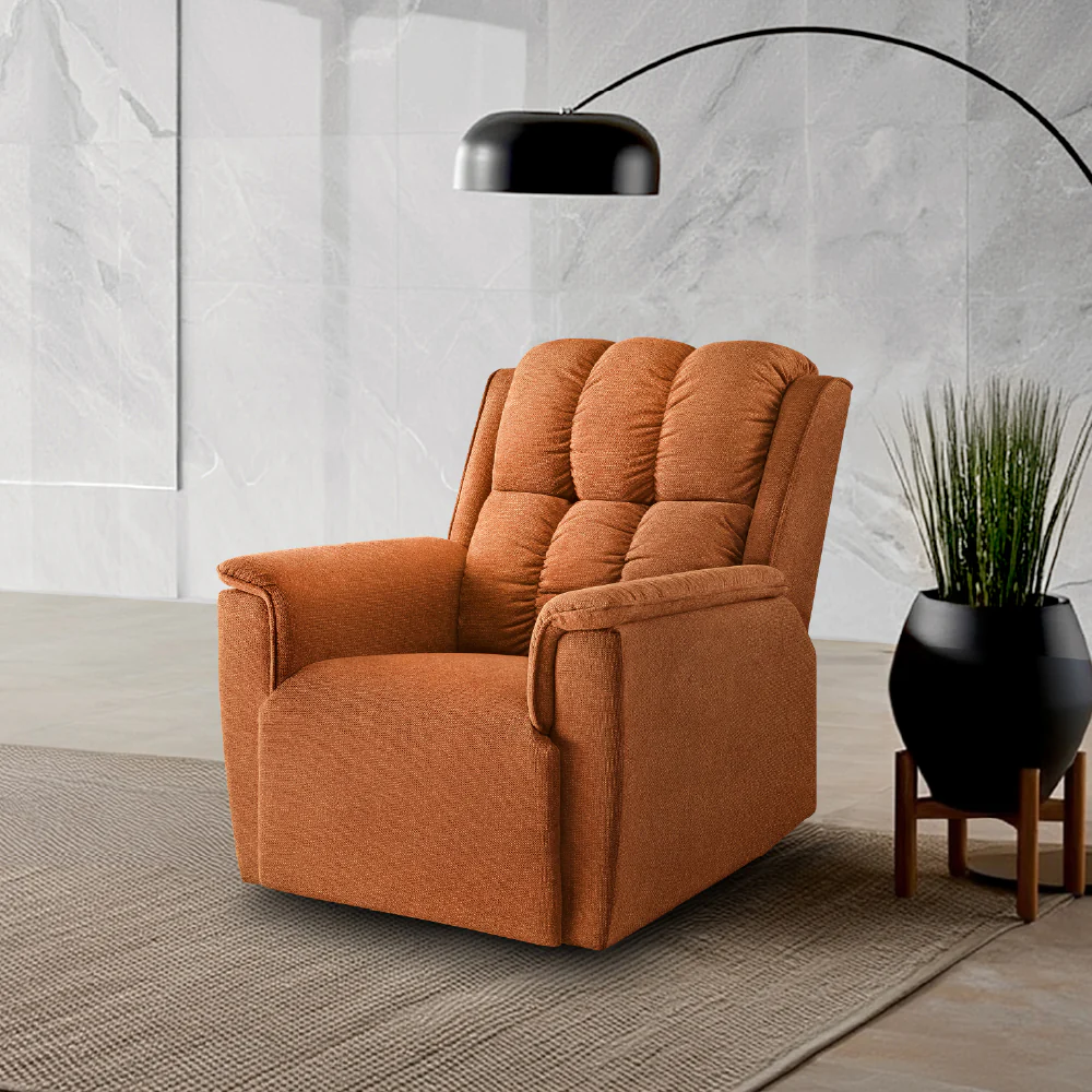 Avalon Elite mov.E Hawaiian Sunset Orange Fabric 1 Seater Sofa - Image 2