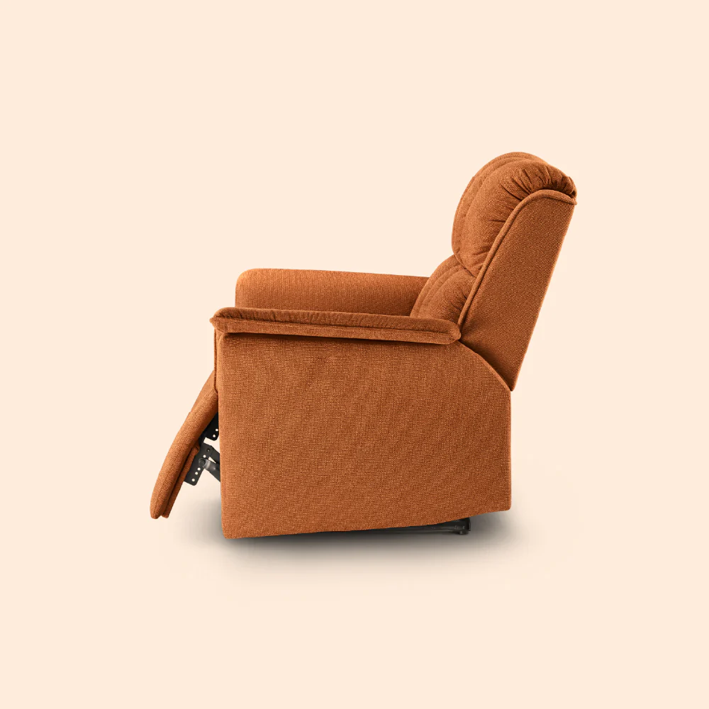 Avalon Elite mov.E Hawaiian Sunset Orange Fabric 1 Seater Sofa - Image 8