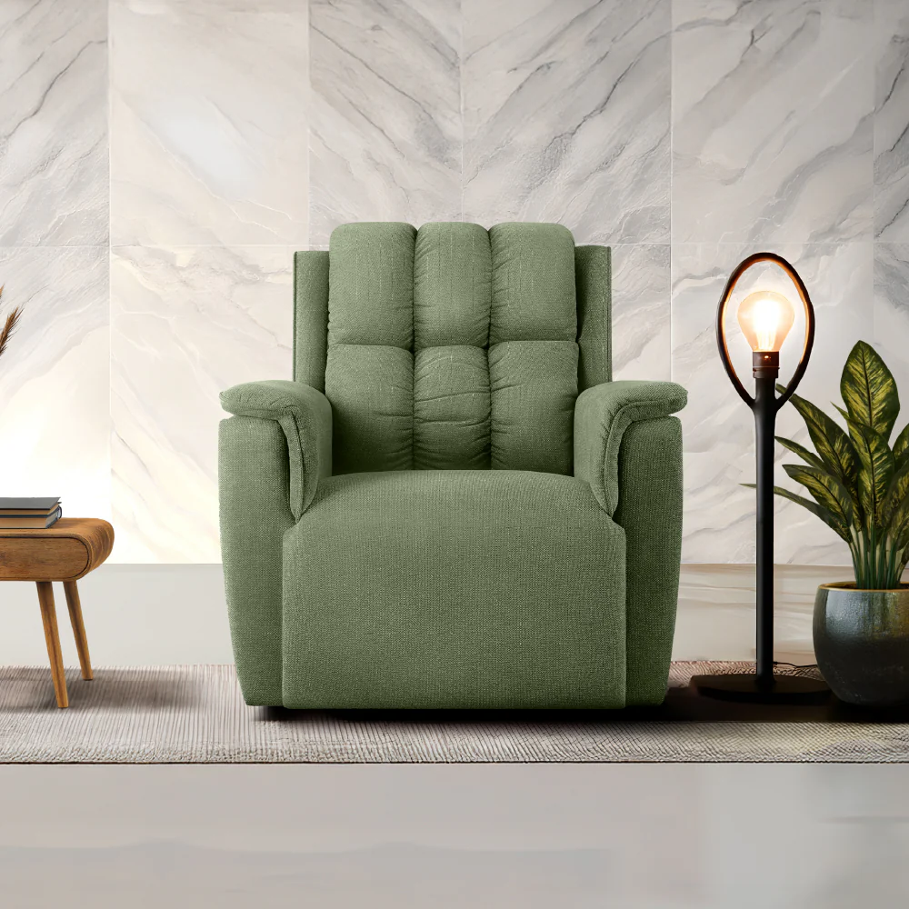 Avalon Elite mov.E Hunter Green Fabric 1 Seater Sofa
