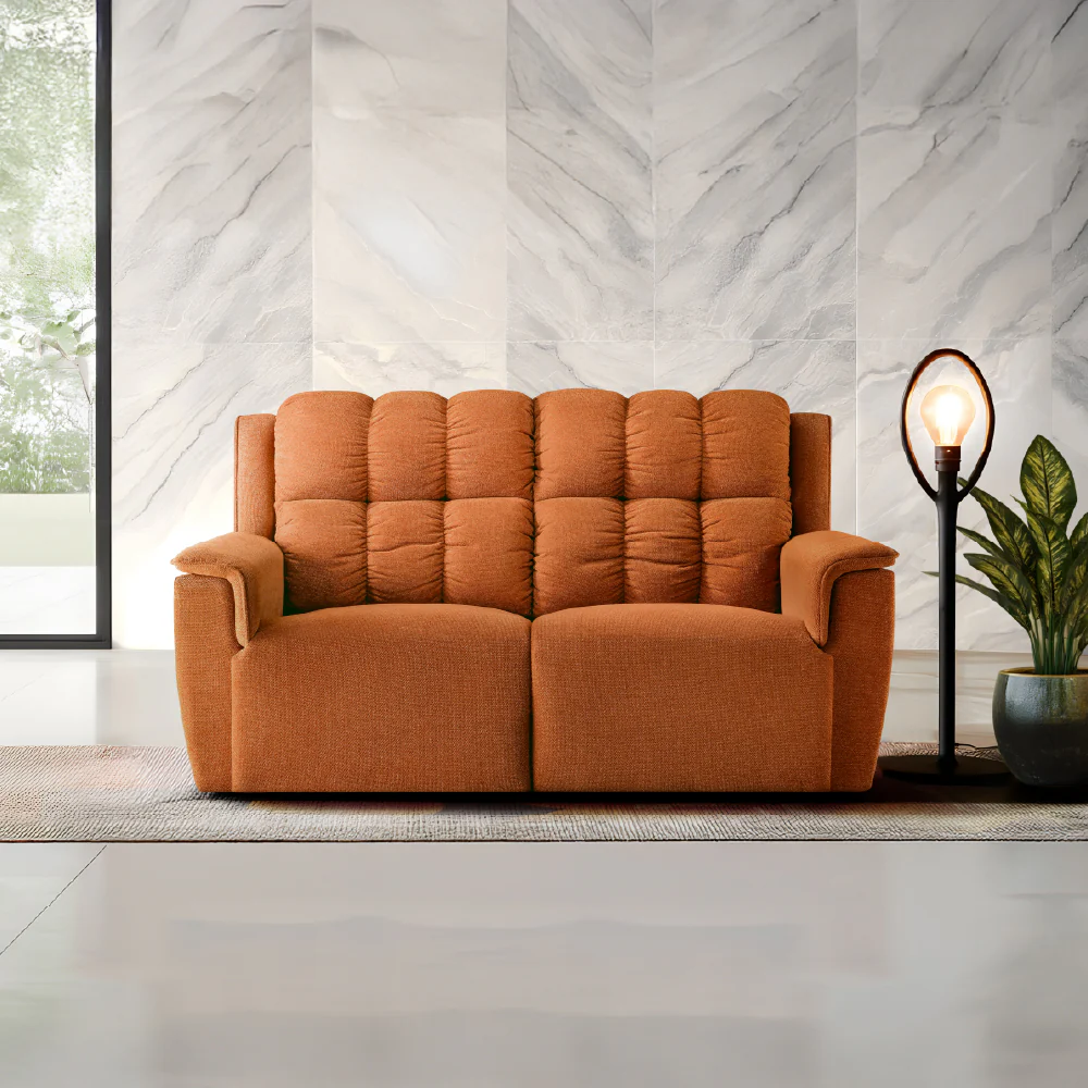 Avalon Elite mov.E Hawaiian Sunset Orange Fabric 2 Seater Sofa - Image 2