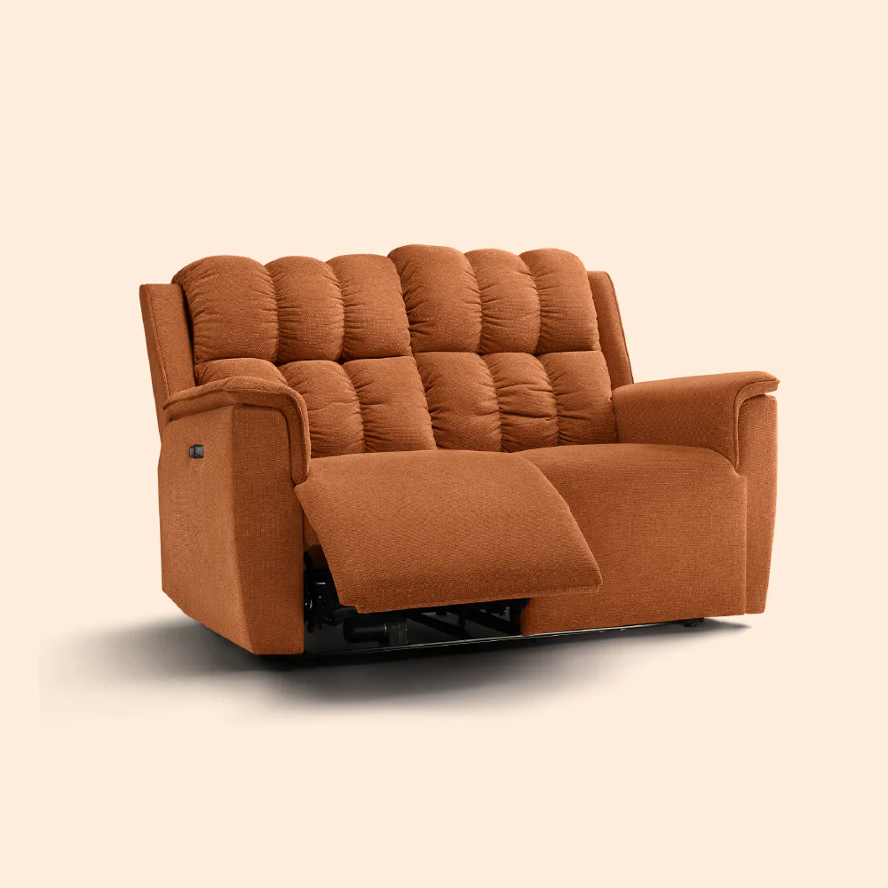 Avalon Elite mov.E Hawaiian Sunset Orange Fabric 2 Seater Sofa - Image 4