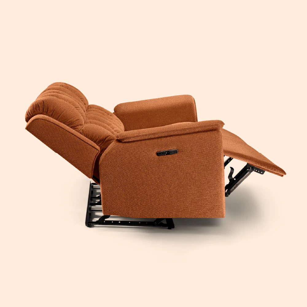 Avalon Elite mov.E Hawaiian Sunset Orange Fabric 2 Seater Sofa - Image 8