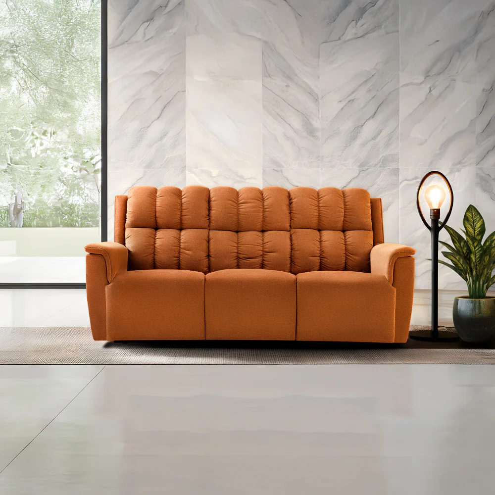 Avalon Elite mov.E Hawaiian Sunset Orange Fabric 3 Seater Sofa - Image 2