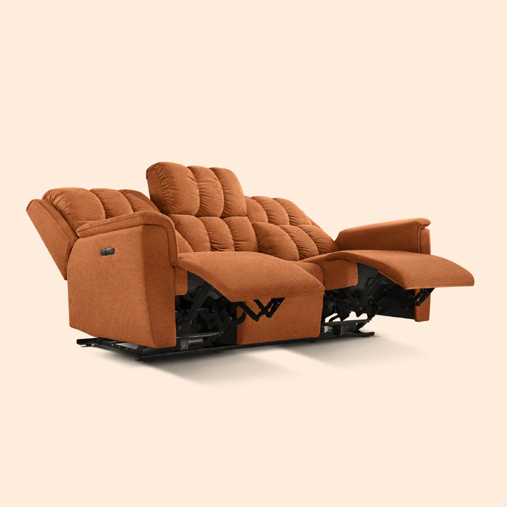 Avalon Elite mov.E Hawaiian Sunset Orange Fabric 3 Seater Sofa - Image 4