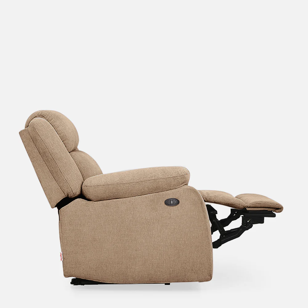 Avalon Motorized Electric Powered Brown Fabric Recliner - Image 6