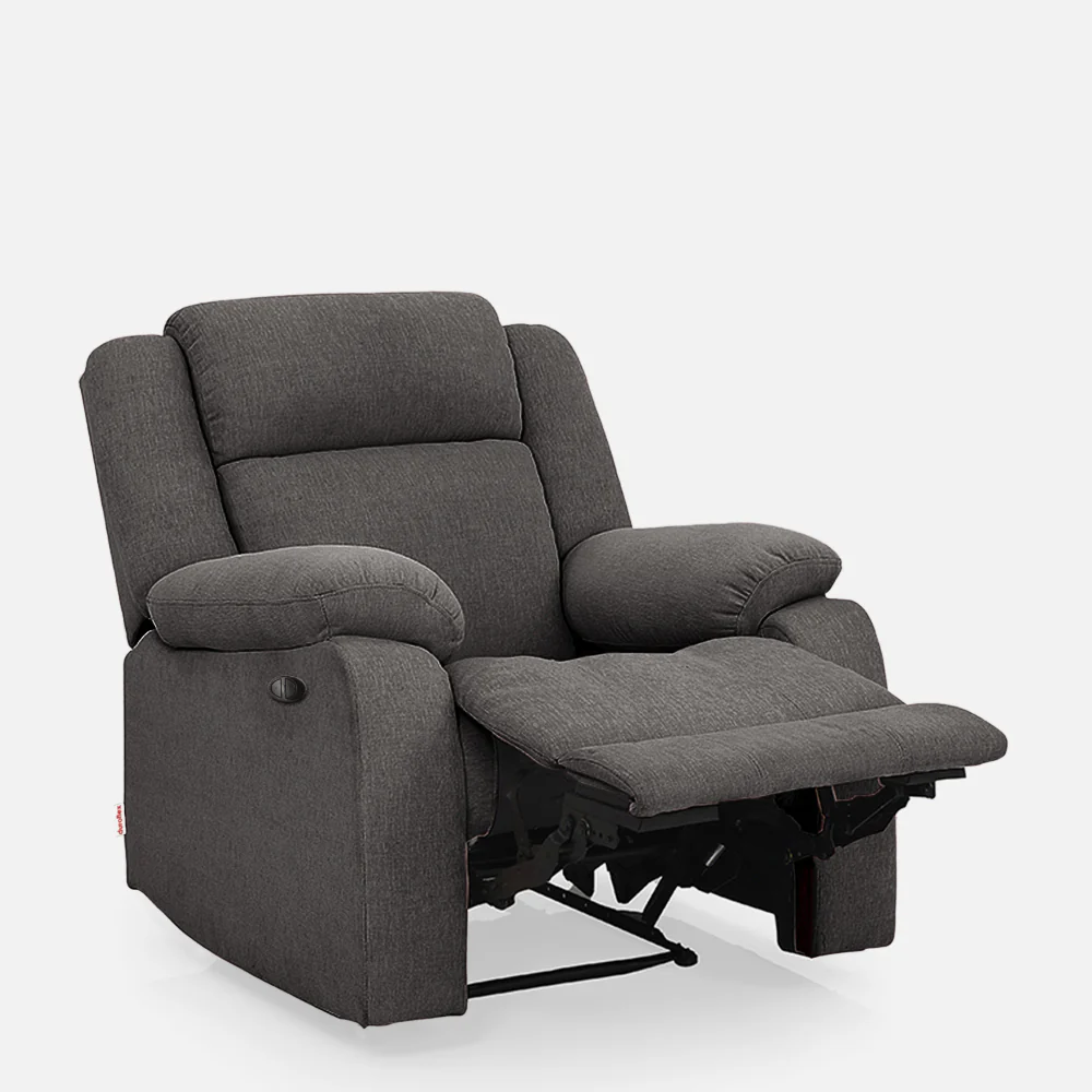 Avalon Motorized Electric Powered Grey Fabric Recliner - Image 5