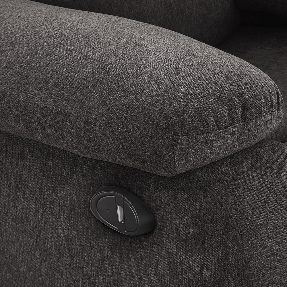 Avalon Motorized Electric Powered Grey Fabric Recliner - Image 9