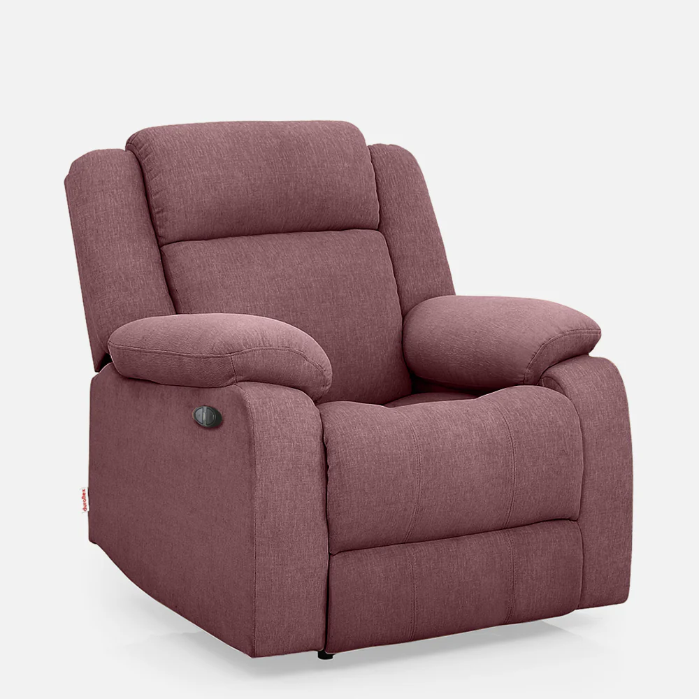 Avalon Motorized Electric Powered Pink Fabric Recliner - Image 3