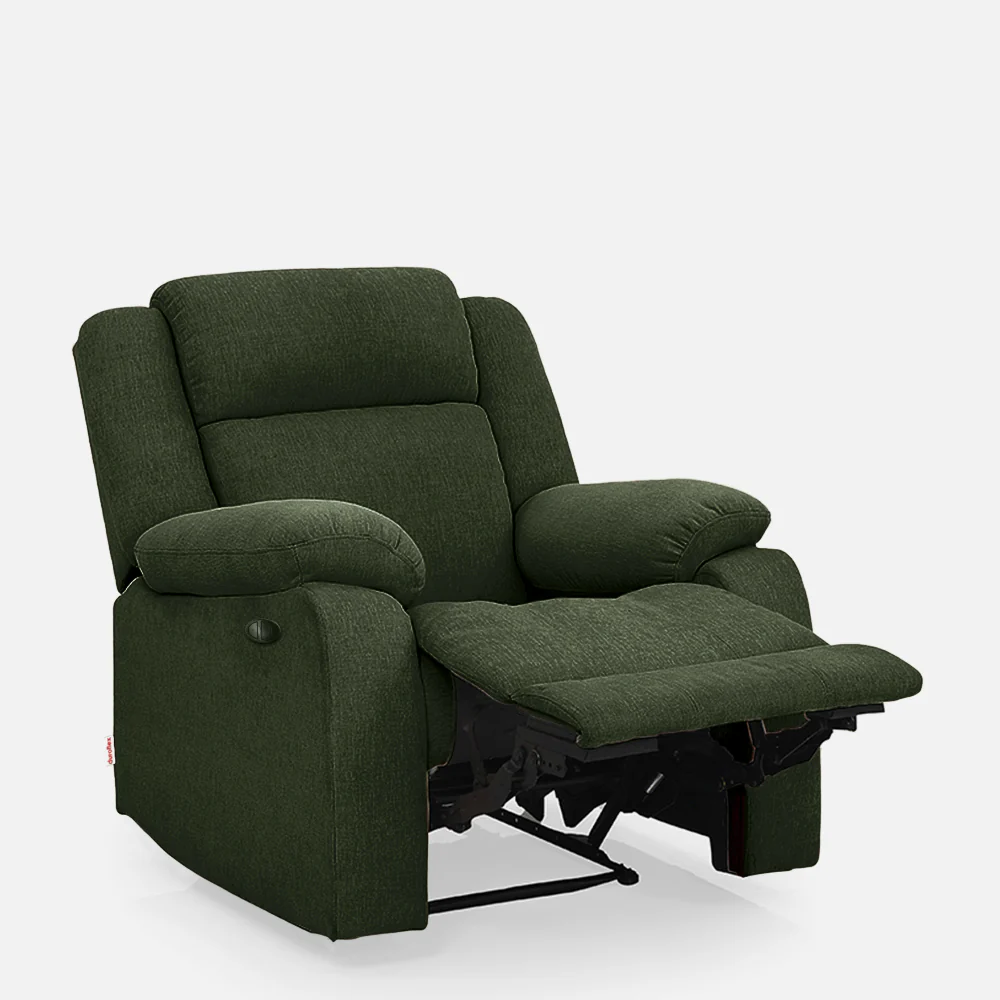 Avalon Motorized Electric Powered Sap Green Fabric Recliner - Image 5