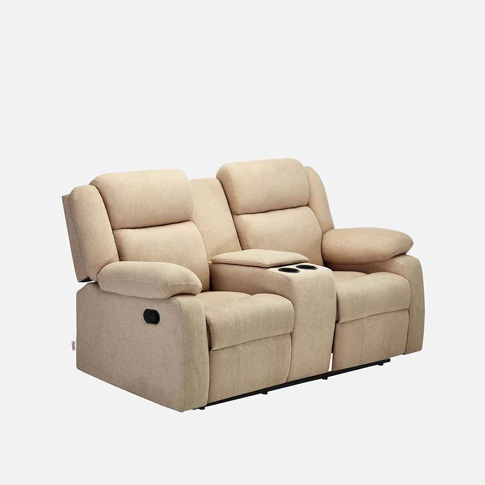 Avalon Twin Iconic Beige Fabric Recliner 2 Seater - Image 3