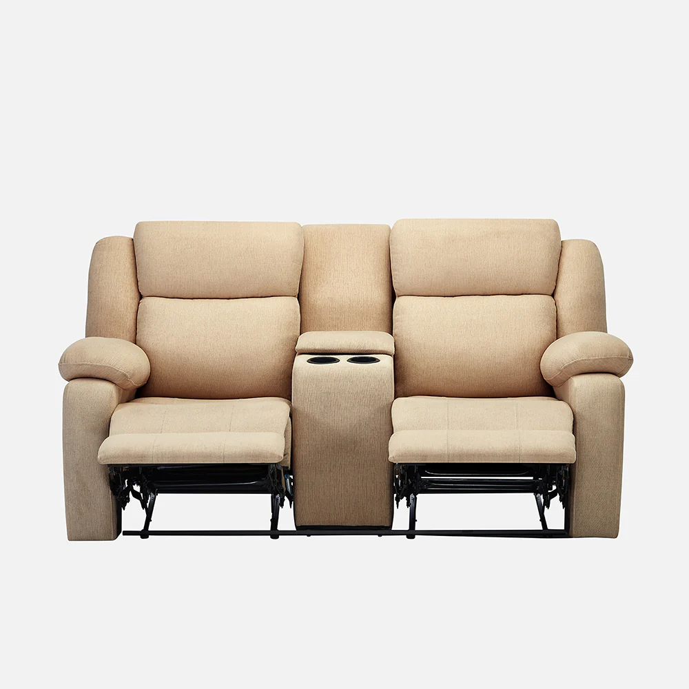 Avalon Twin Iconic Beige Fabric Recliner 2 Seater - Image 4