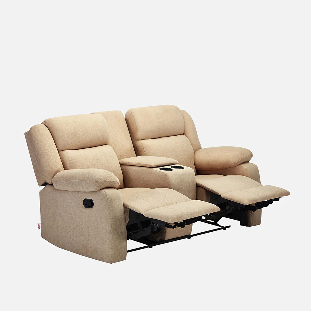 Avalon Twin Iconic Beige Fabric Recliner 2 Seater - Image 8