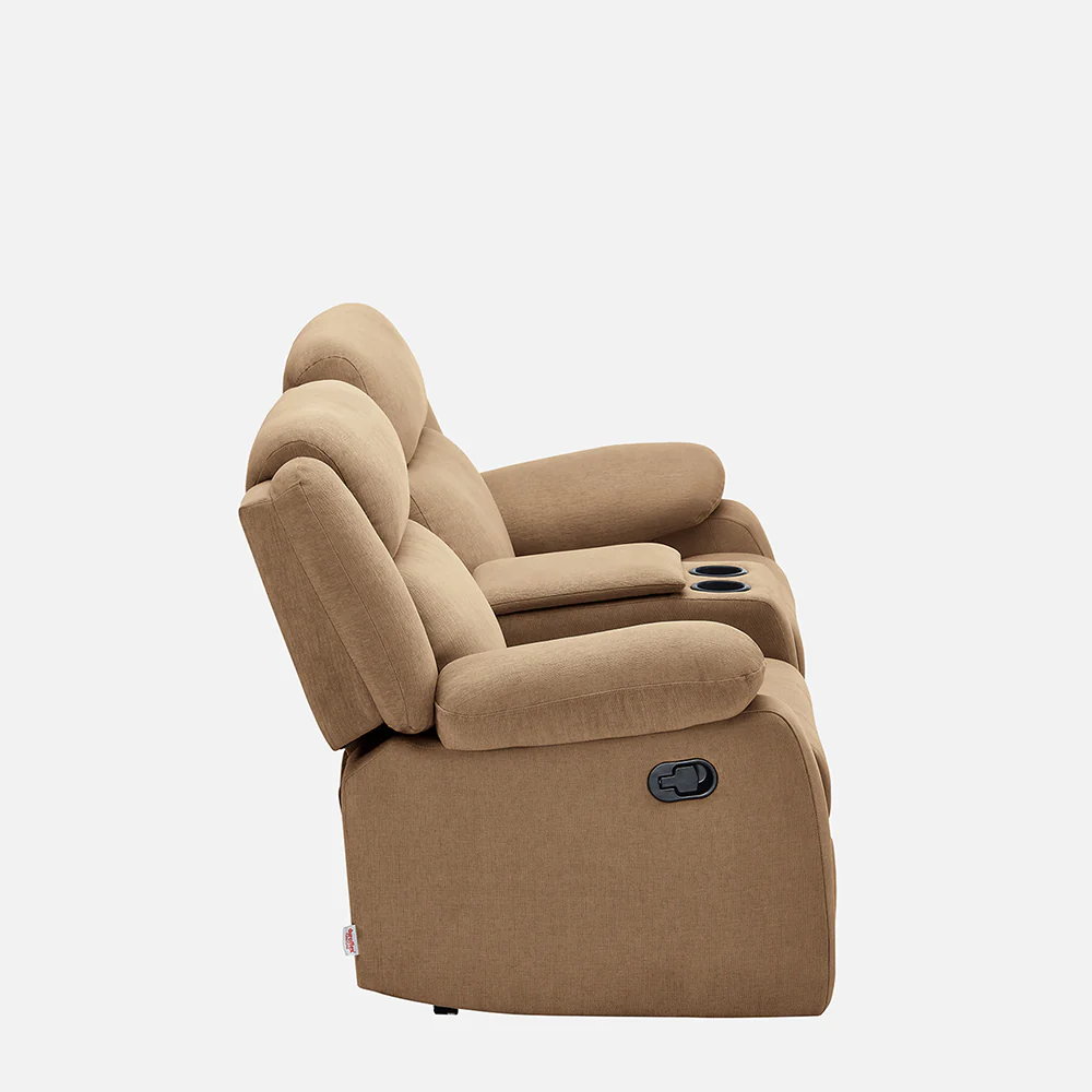 Avalon Twin Plaster Brown Fabric Recliner 2 Seater - Image 10