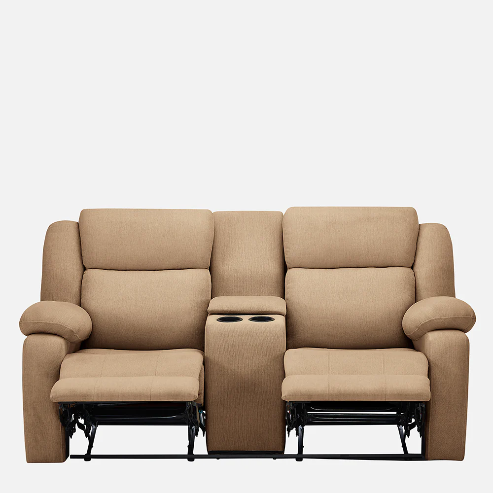 Avalon Twin Plaster Brown Fabric Recliner 2 Seater - Image 3