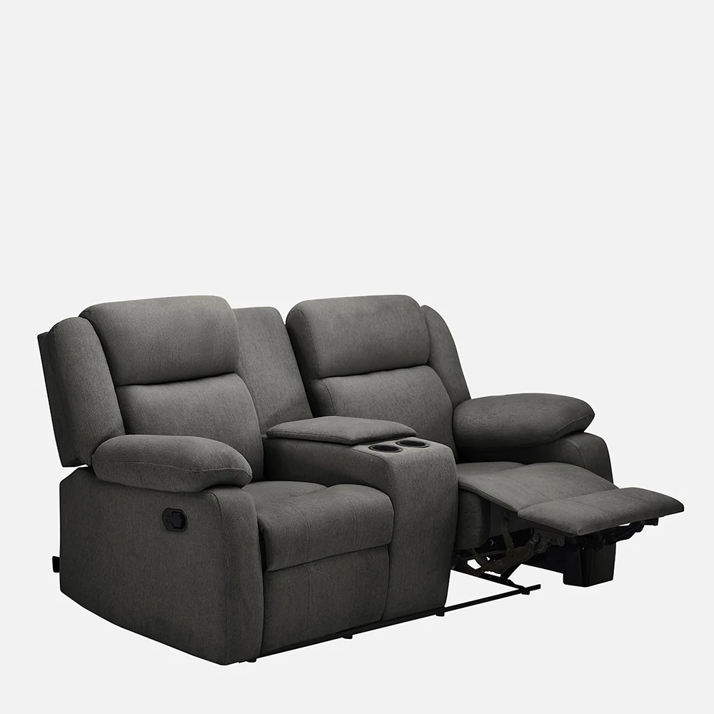 Avalon Twin Graphite Grey Fabric Recliner 2 Seater - Image 5