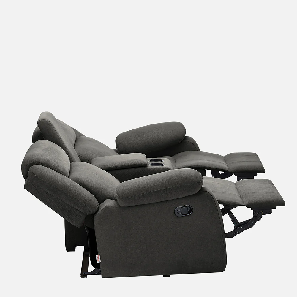 Avalon Twin Graphite Grey Fabric Recliner 2 Seater - Image 9