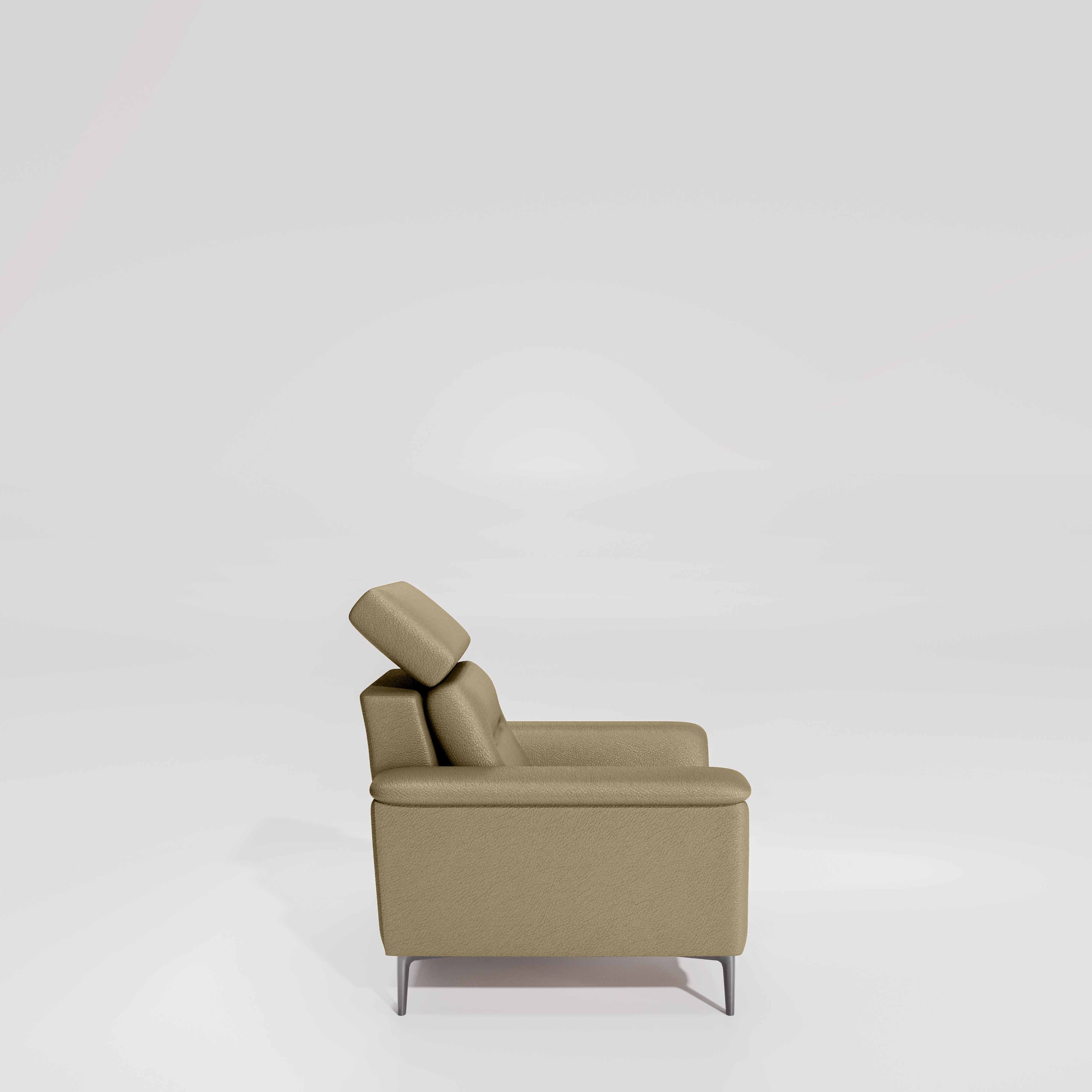 Cresendo 1 Seater Leatherette fabric - Pebble - Image 5