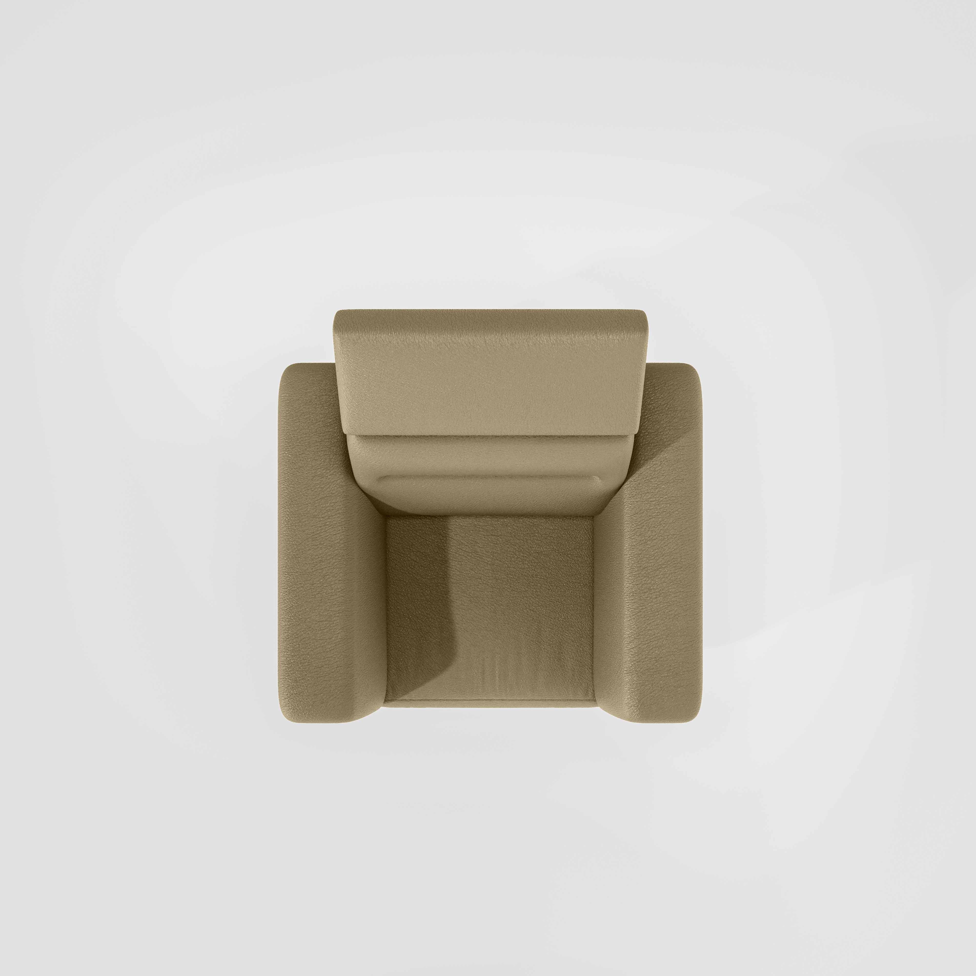 Cresendo 1 Seater Leatherette fabric - Pebble - Image 6
