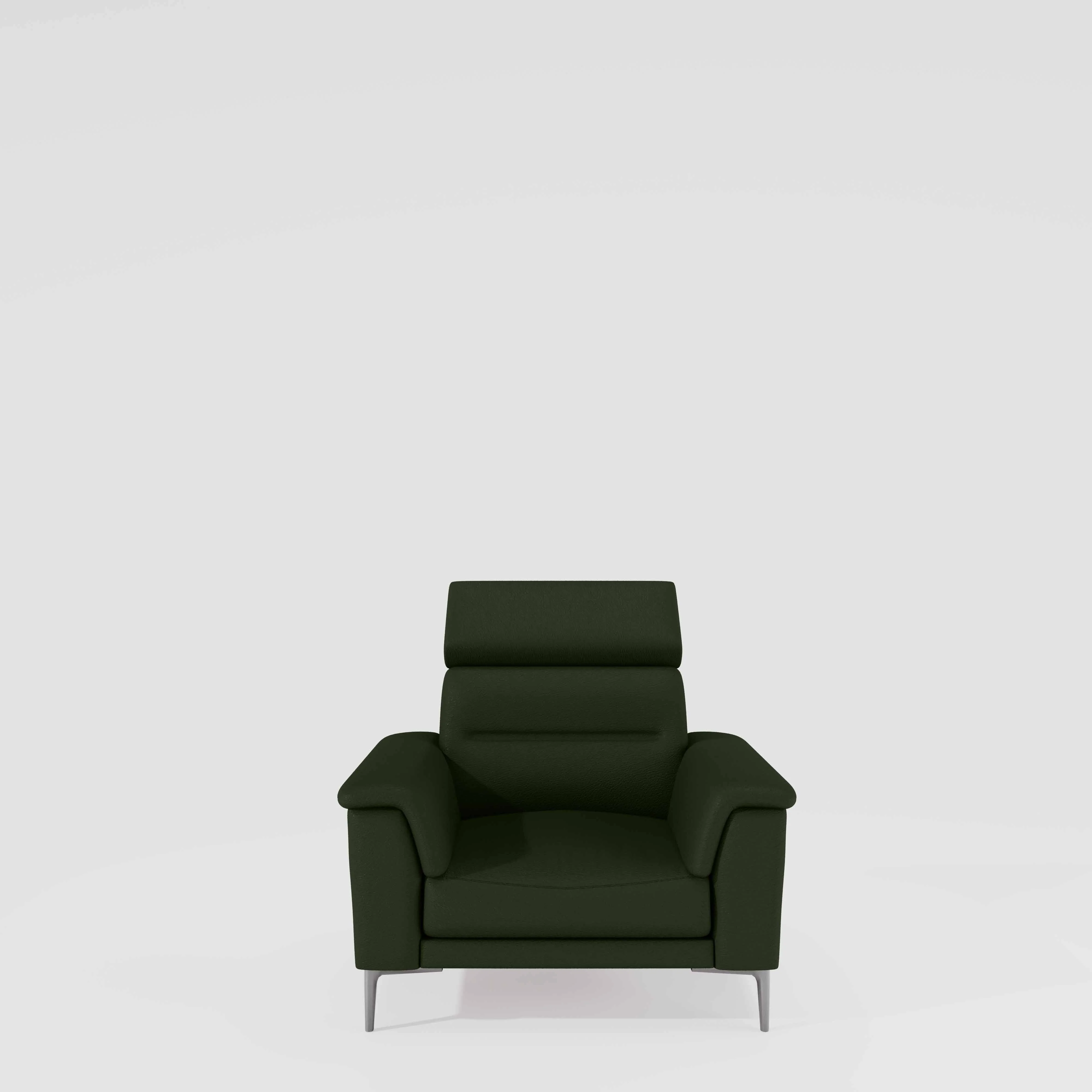 Cresendo 1 Seater Leatherette fabric - Black Forest - Image 2