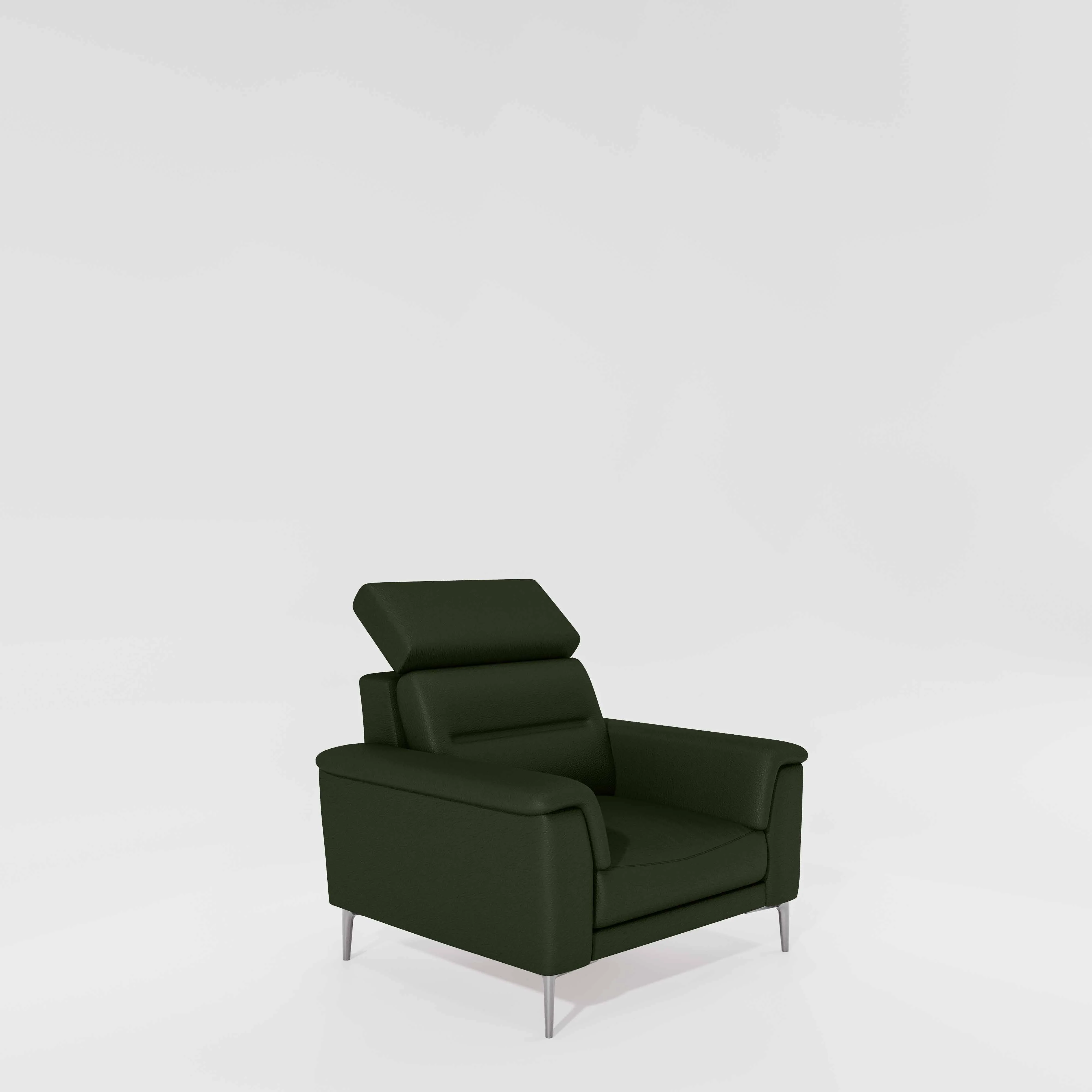 Cresendo 1 Seater Leatherette fabric - Black Forest - Image 3