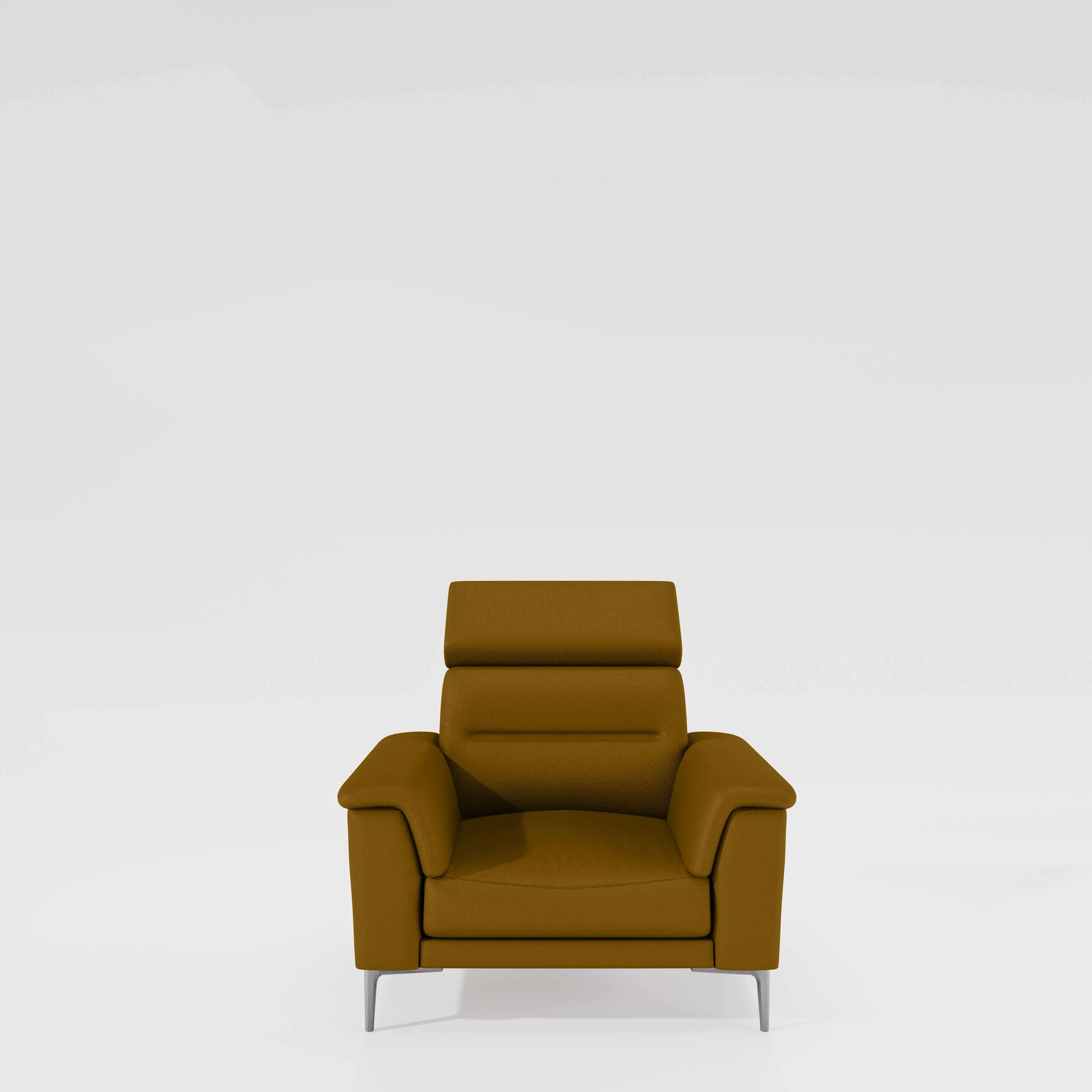 Cresendo 1 Seater Leatherette fabric - Golden Orange - Image 2