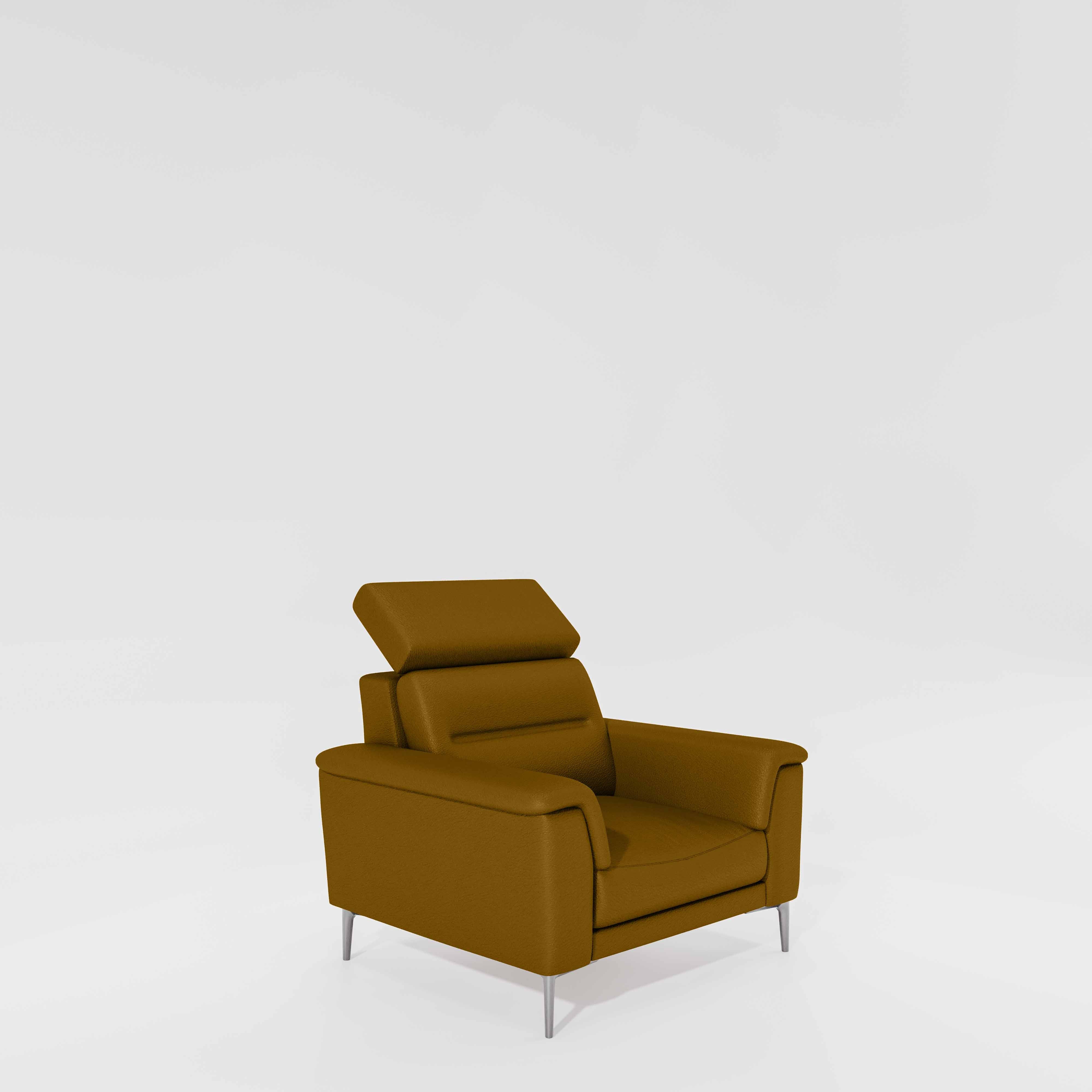 Cresendo 1 Seater Leatherette fabric - Golden Orange - Image 3