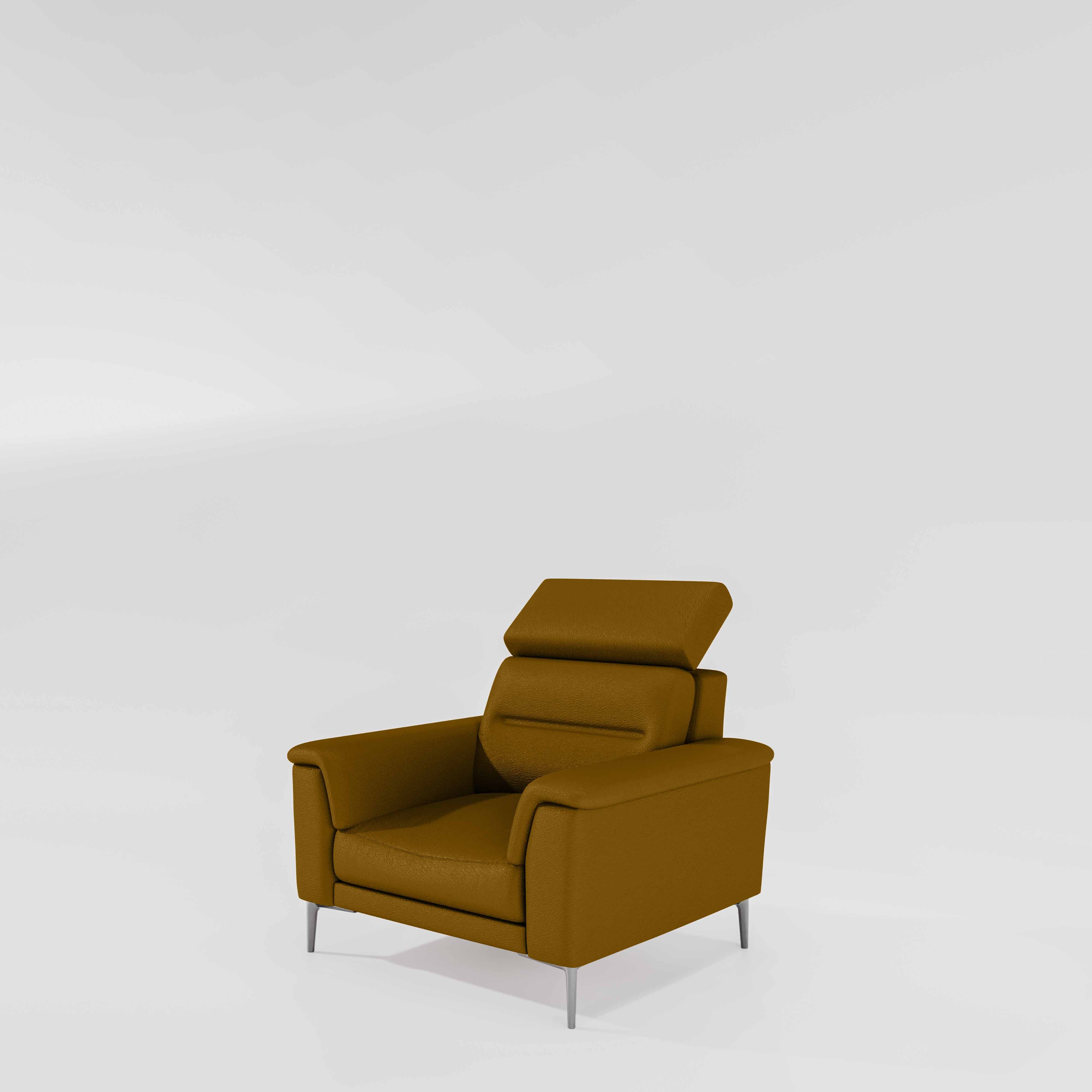 Cresendo 1 Seater Leatherette fabric - Golden Orange - Image 4