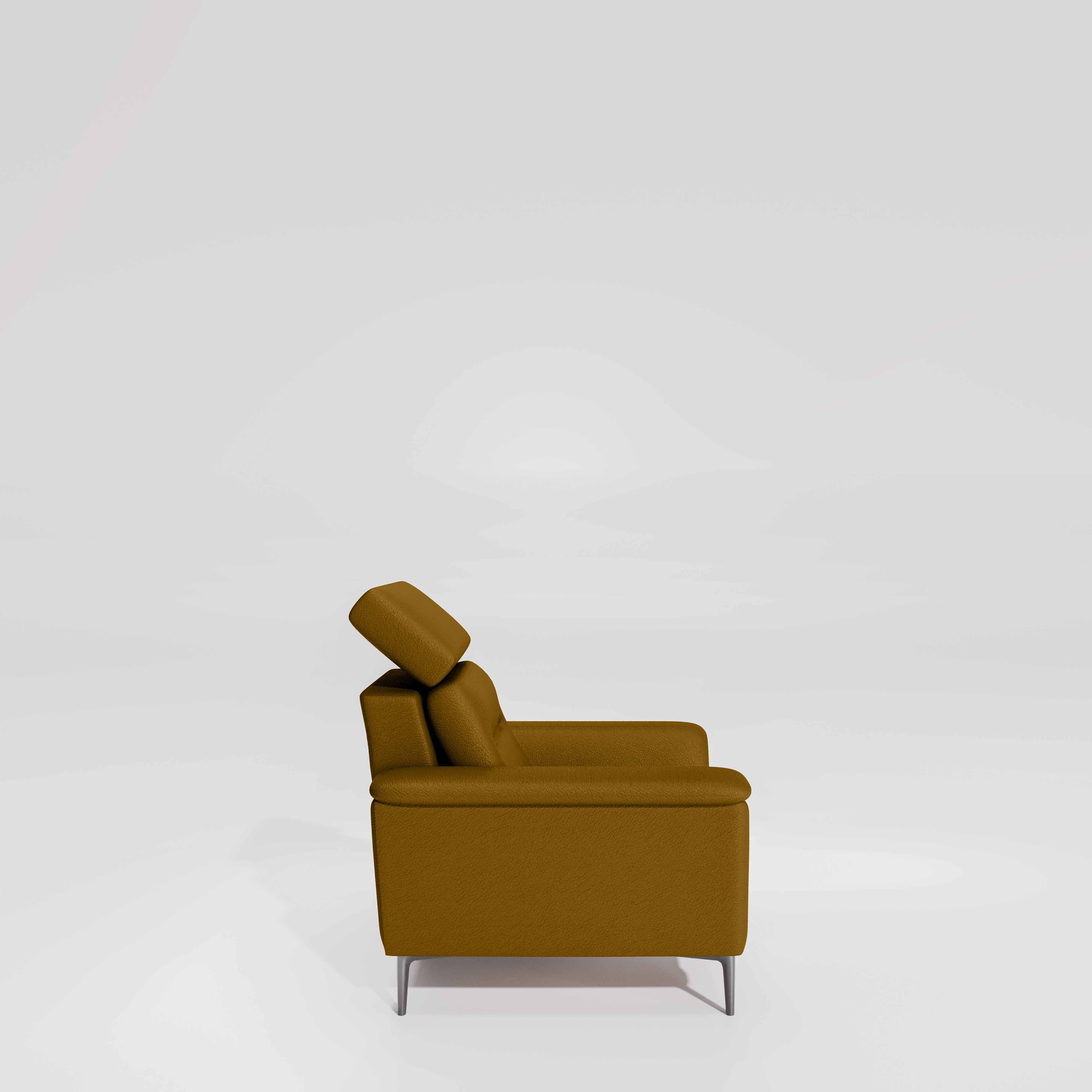 Cresendo 1 Seater Leatherette fabric - Golden Orange - Image 5