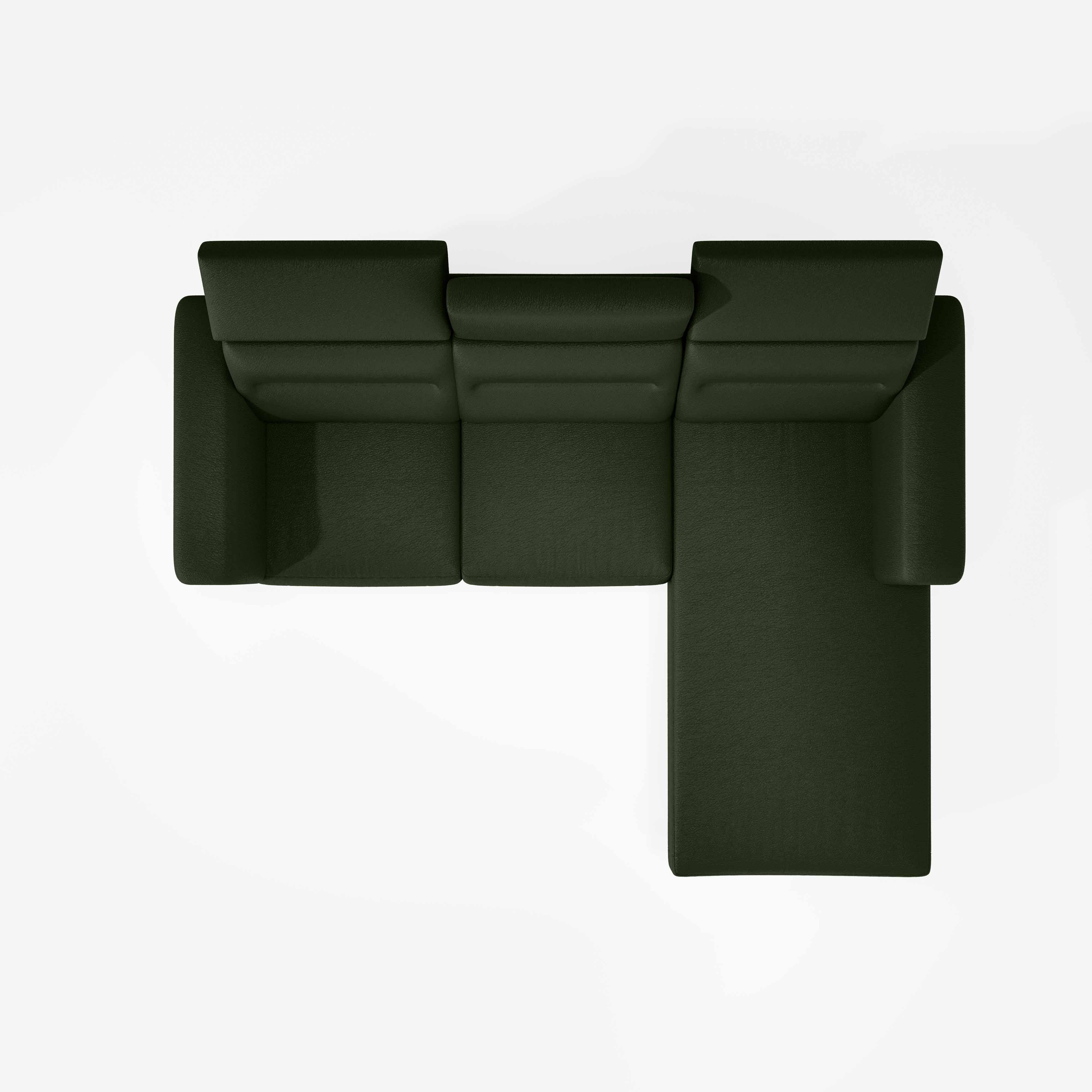 Cresendo 2 Seater with LH Lounger Leatherette fabric - Black Forest - Image 4