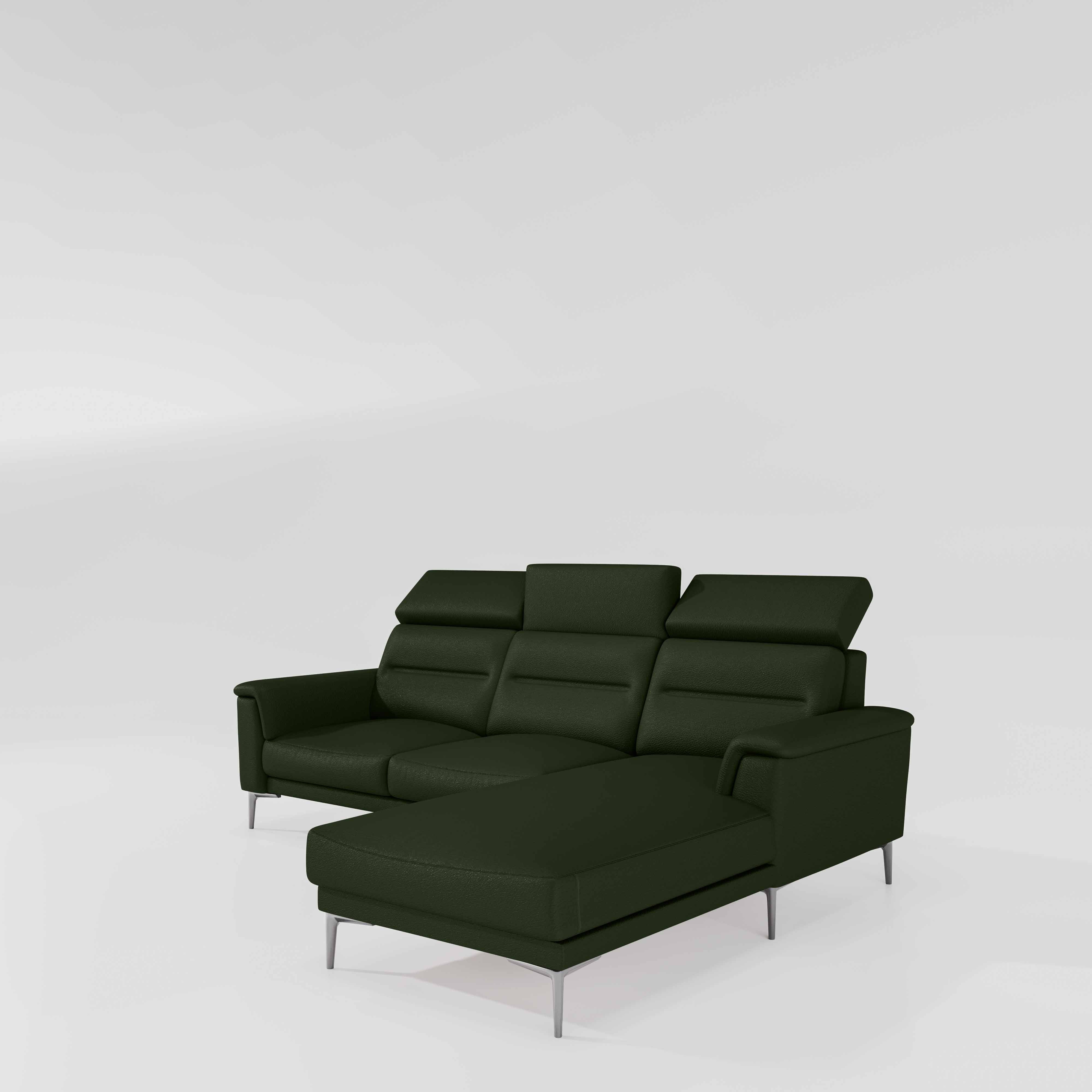Cresendo 2 Seater with LH Lounger Leatherette fabric - Black Forest - Image 5
