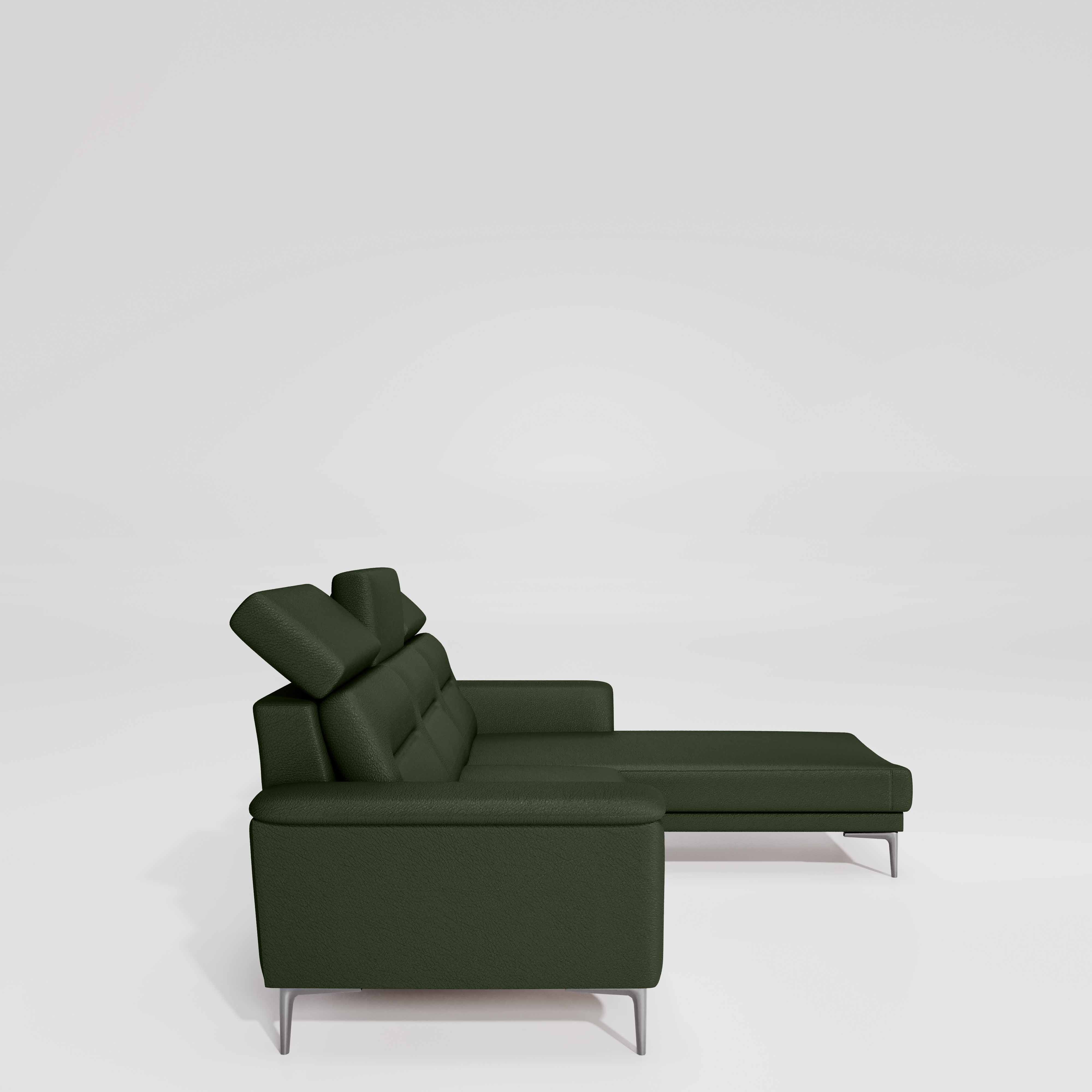 Cresendo 2 Seater with RH Lounger Leatherette fabric - Black Forest - Image 7