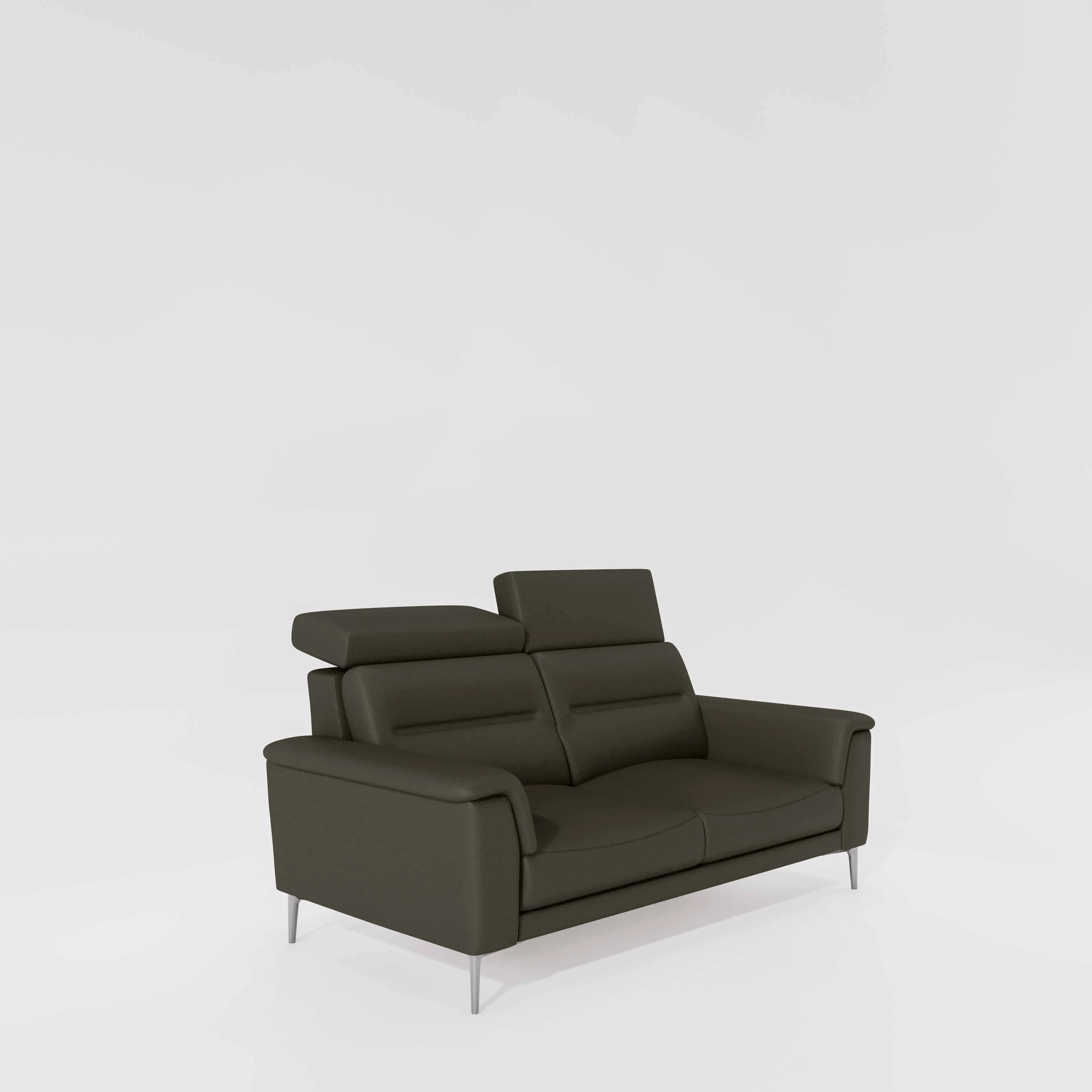 Cresendo 2 Seater Leatherette fabric - Pewter Grey - Image 3