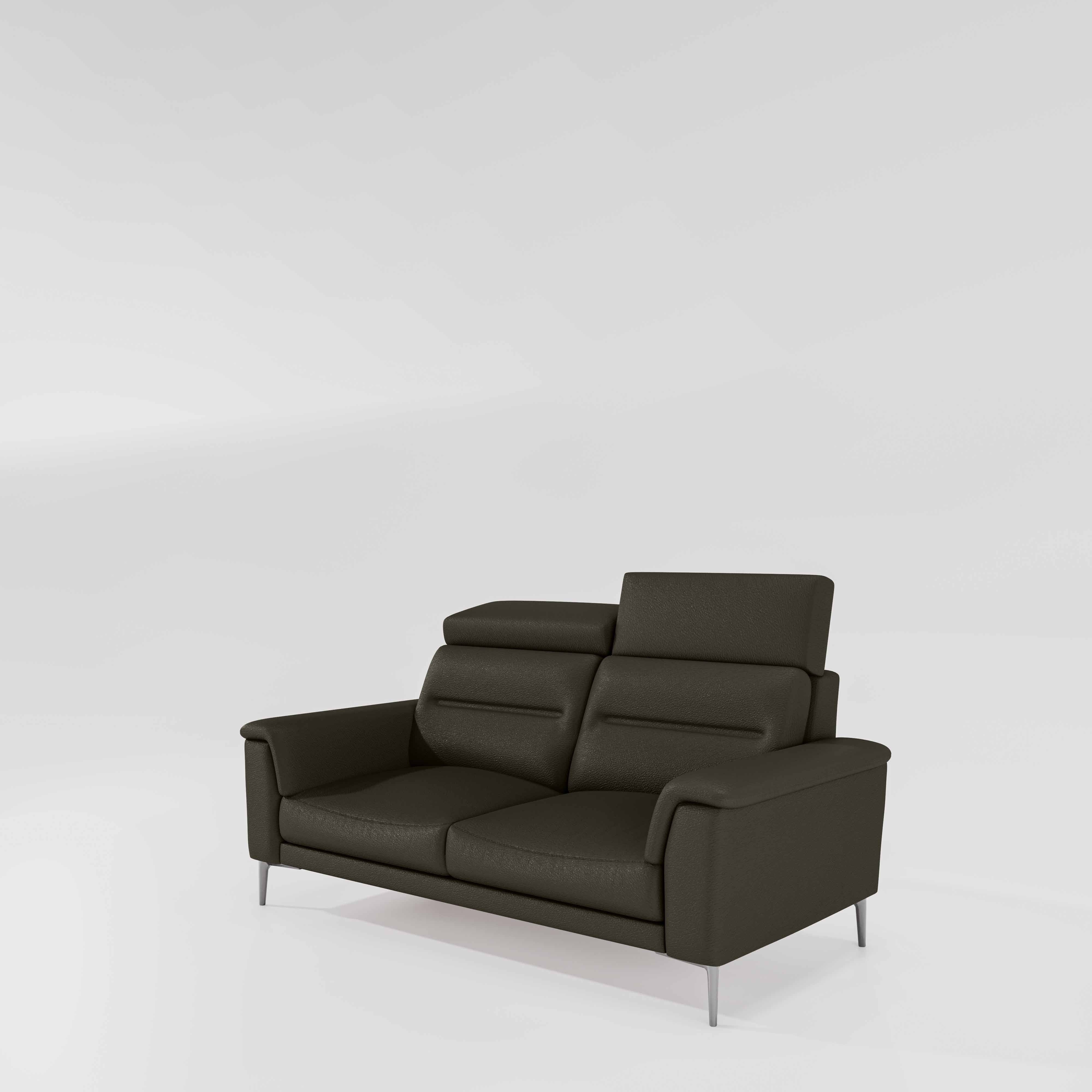 Cresendo 2 Seater Leatherette fabric - Pewter Grey - Image 4