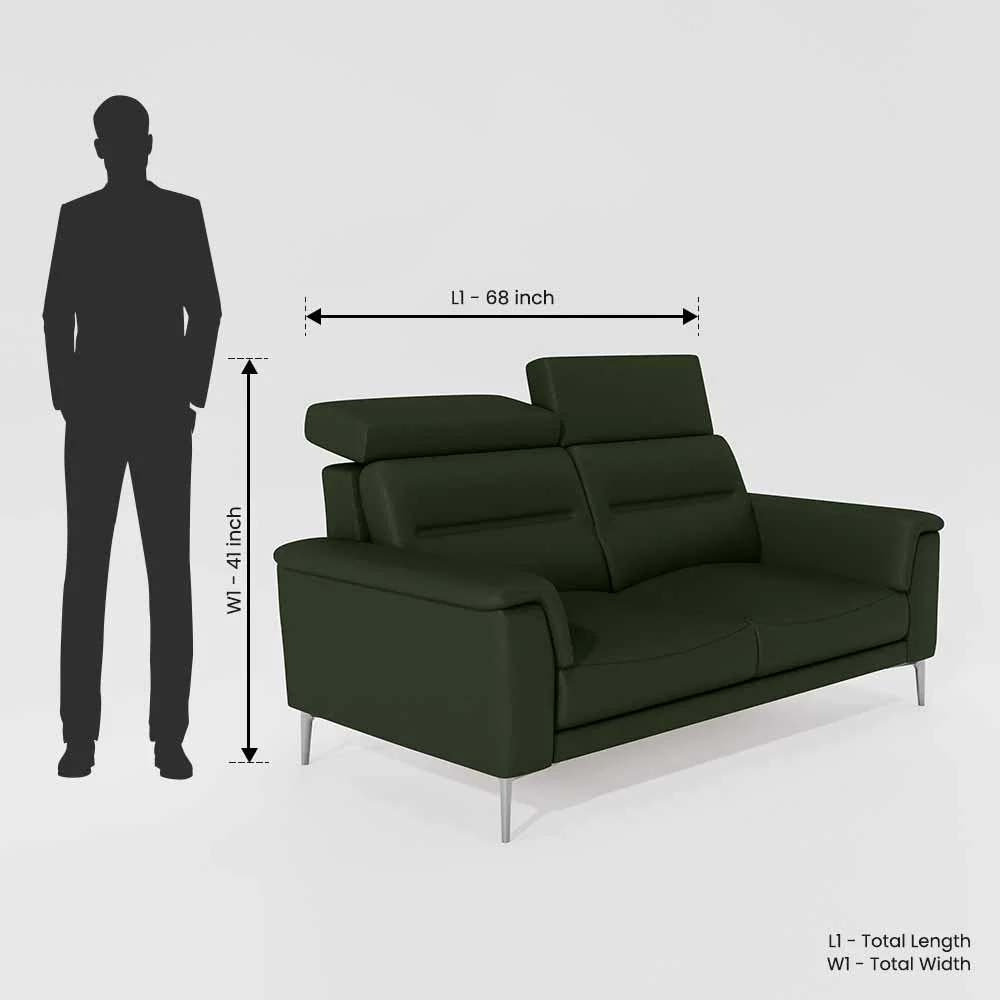 Cresendo 2 Seater Leatherette fabric - Black Forest - Image 7