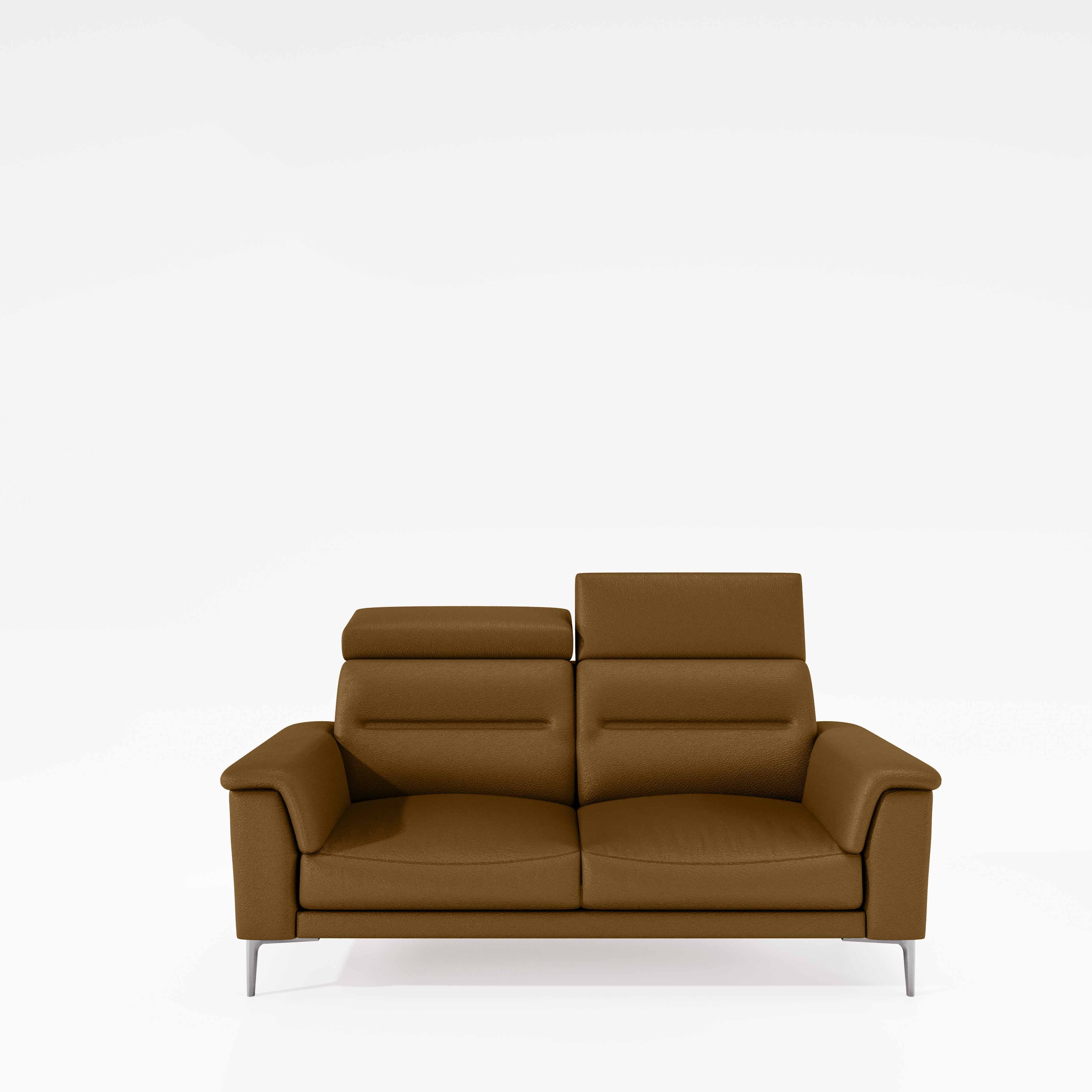 Cresendo 2 Seater Leatherette fabric - Tobacco Brown - Image 2
