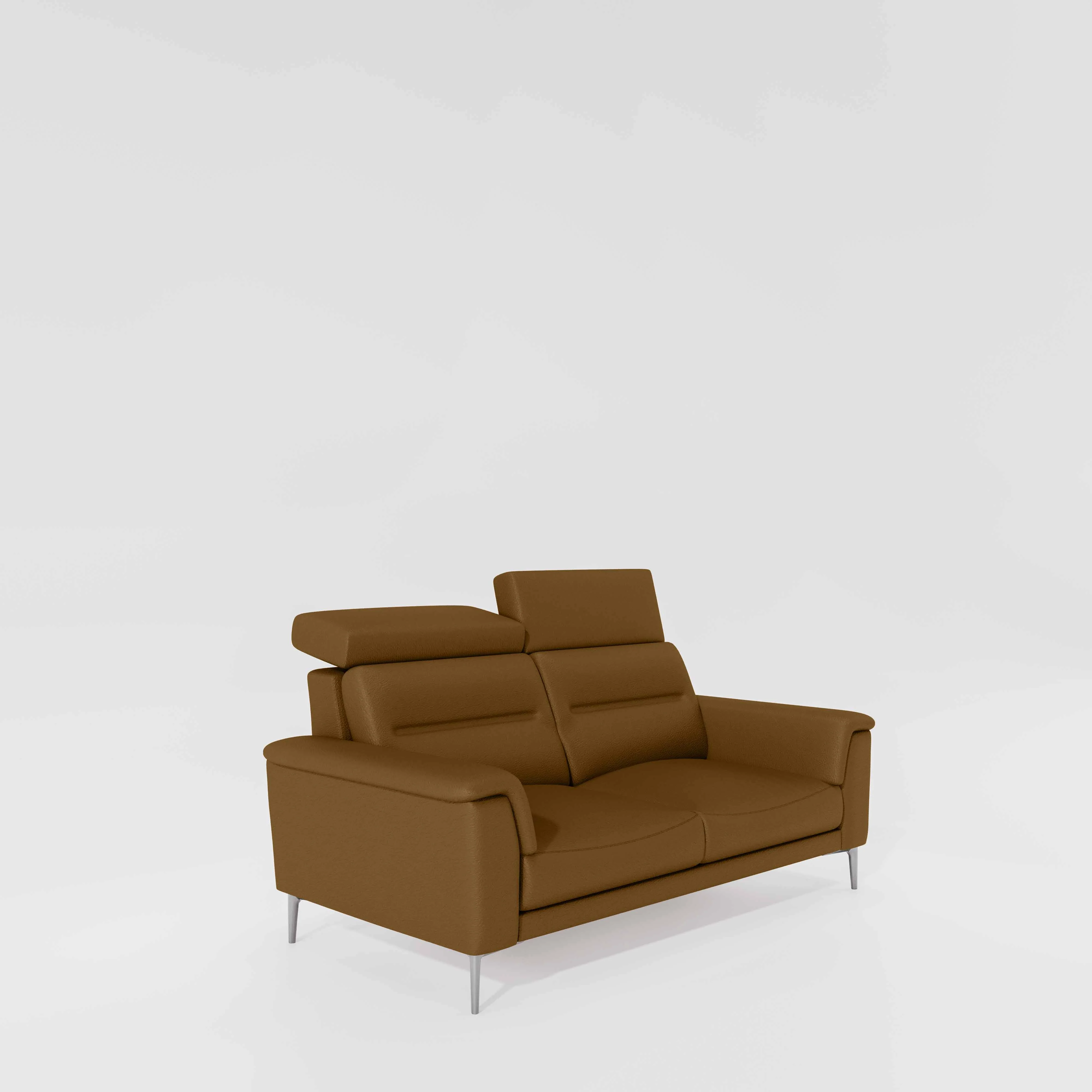 Cresendo 2 Seater Leatherette fabric - Tobacco Brown - Image 3