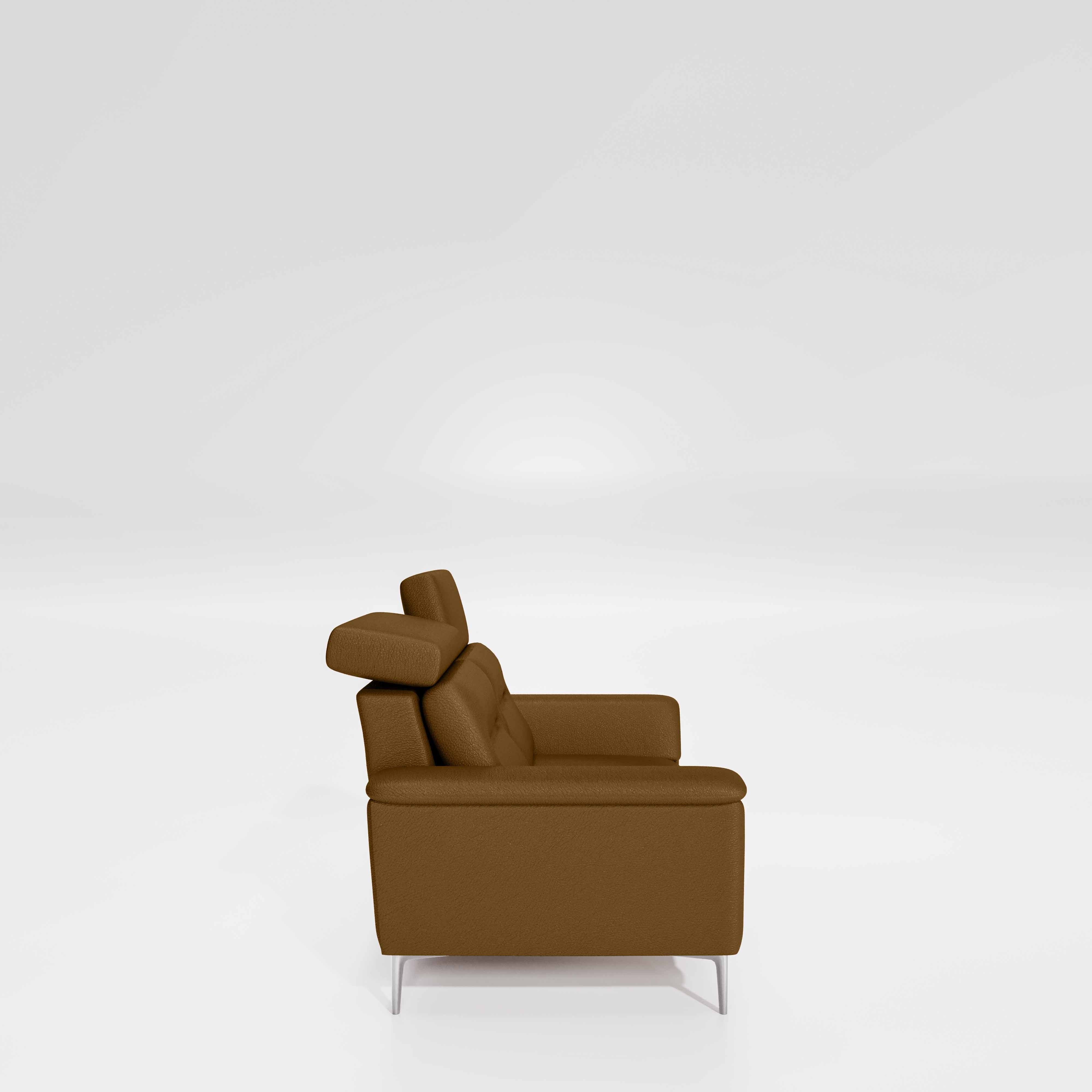 Cresendo 2 Seater Leatherette fabric - Tobacco Brown - Image 5