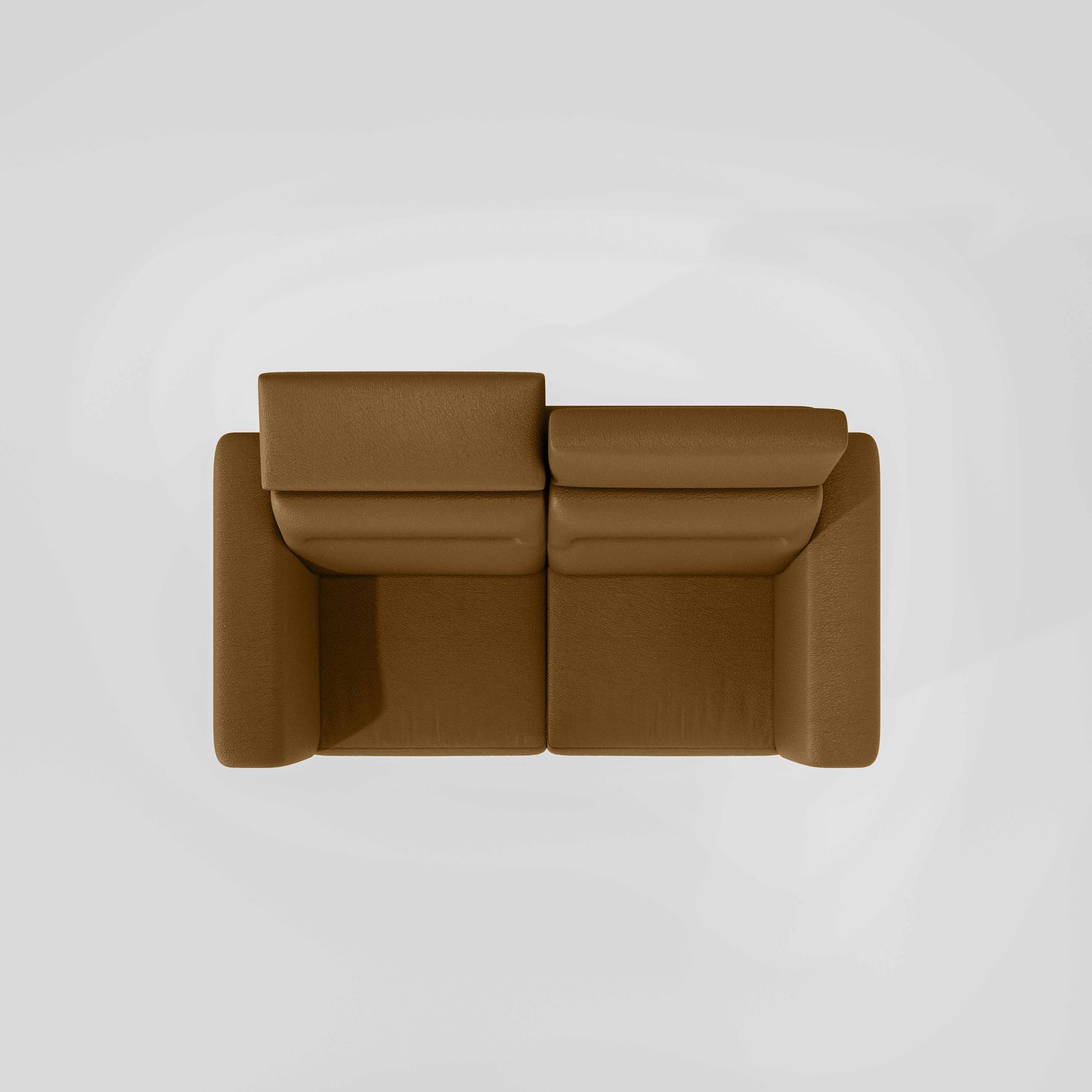 Cresendo 2 Seater Leatherette fabric - Tobacco Brown - Image 6