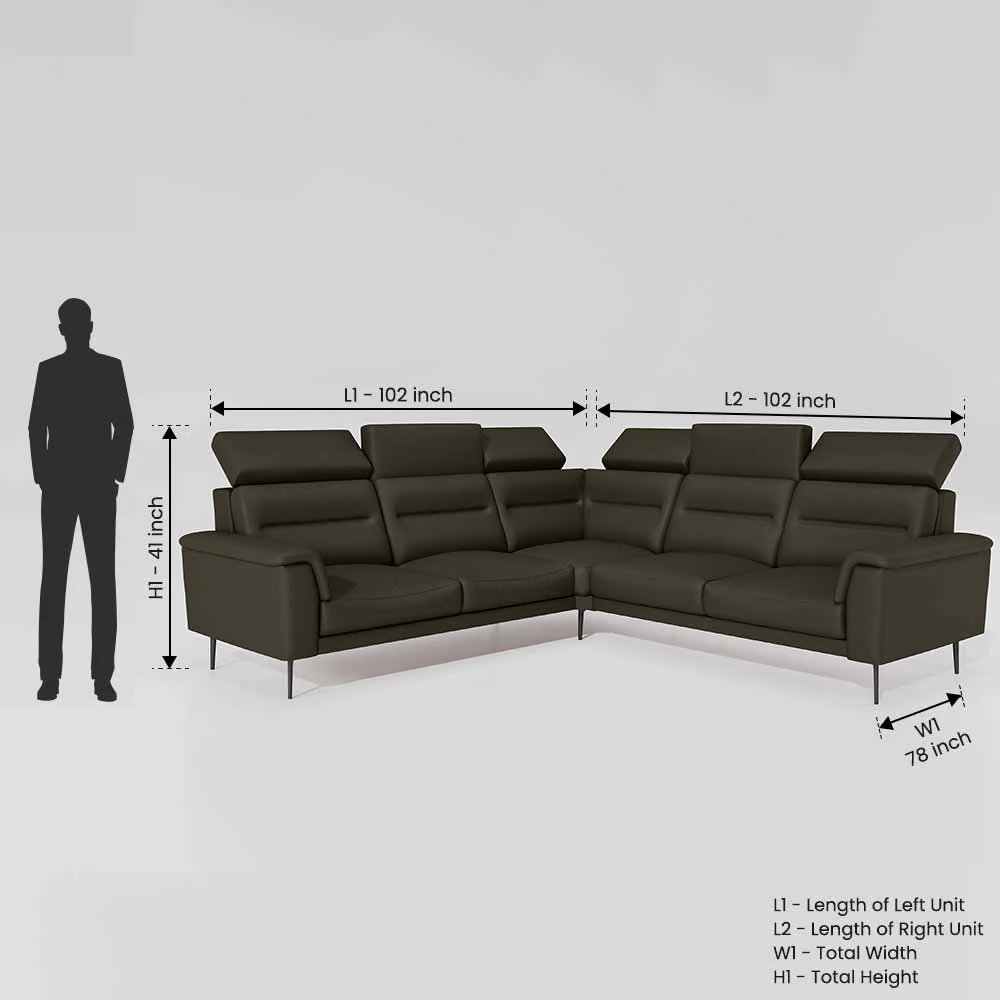 Crescendo 2 Seater + Corner + 2 Seater Leatherette Fabric - Pewter Grey - Image 7