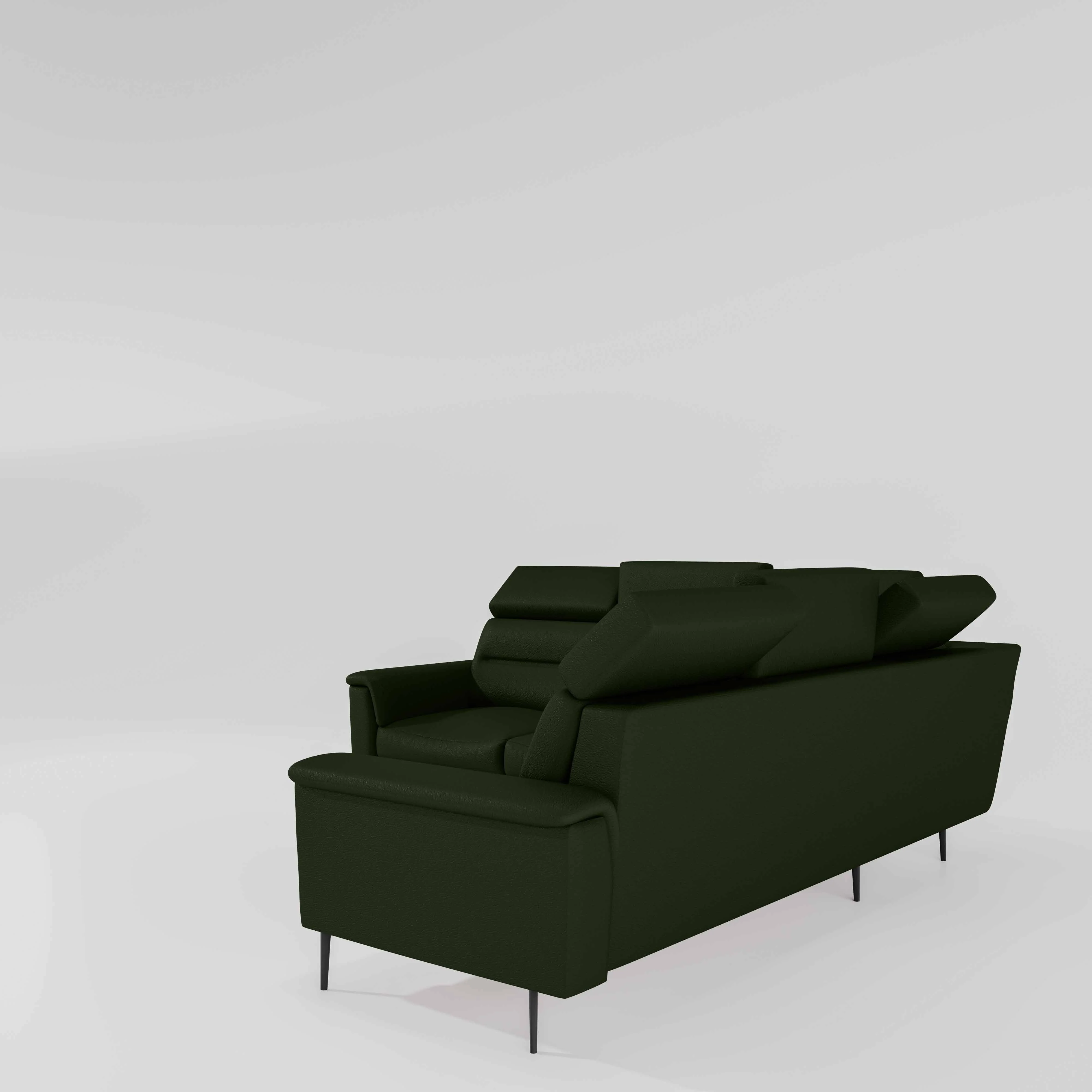 Crescendo 2 Seater + Corner + 2 Seater Leatherette Fabric - Black Forest - Image 4