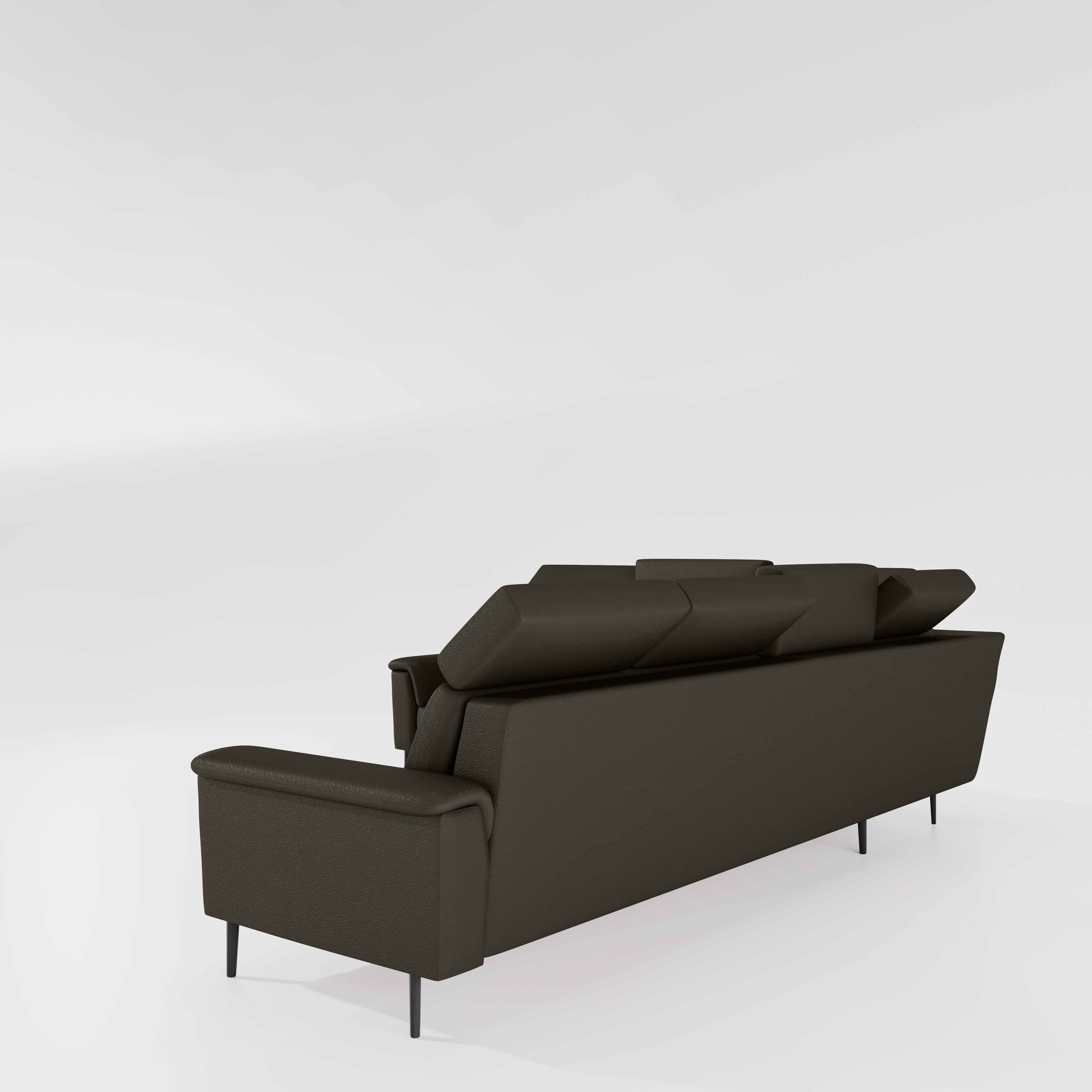 Crescendo 2 Seater + Corner + 3 Seater Leatherette Fabric - Pewter Grey - Image 2