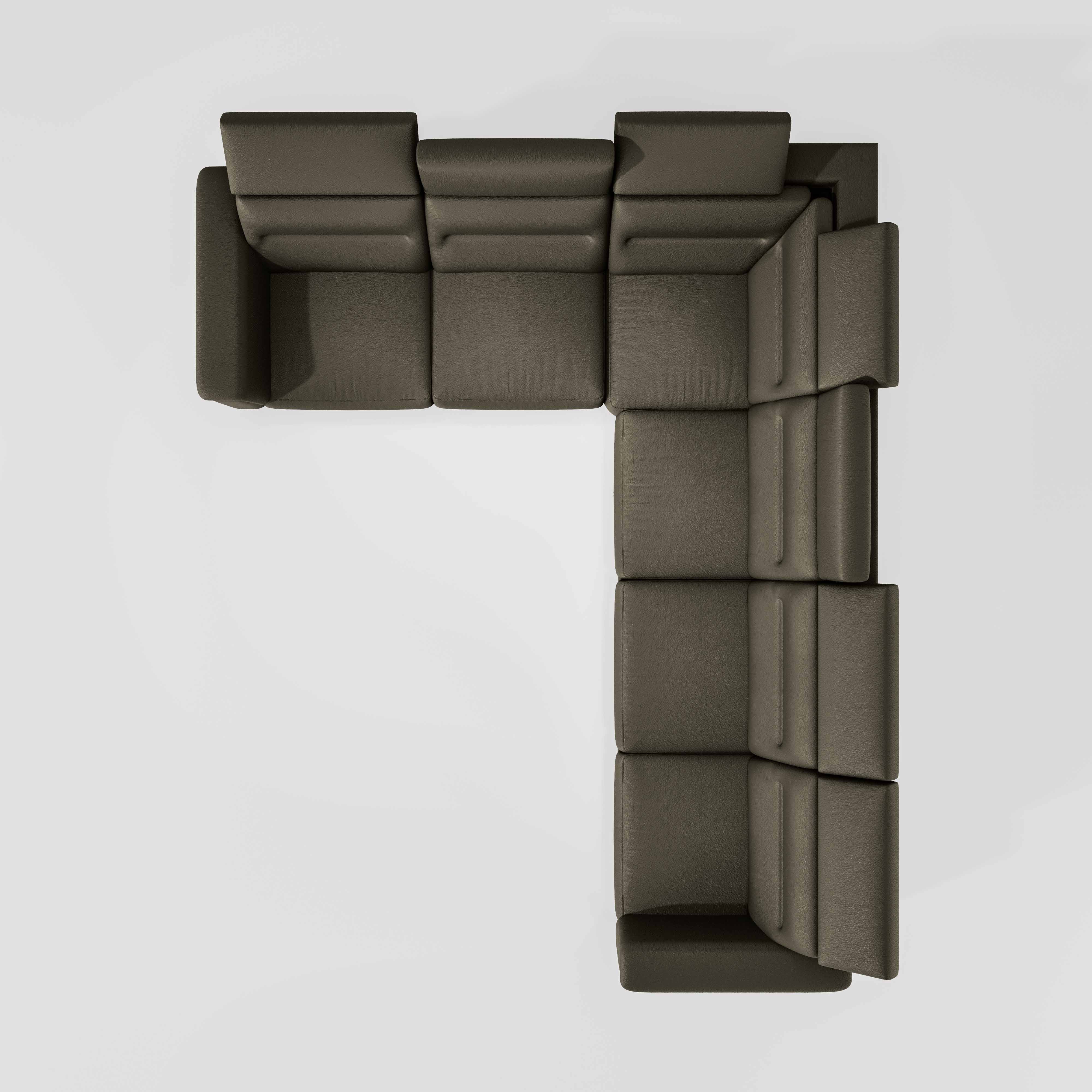 Crescendo 2 Seater + Corner + 3 Seater Leatherette Fabric - Pewter Grey - Image 6